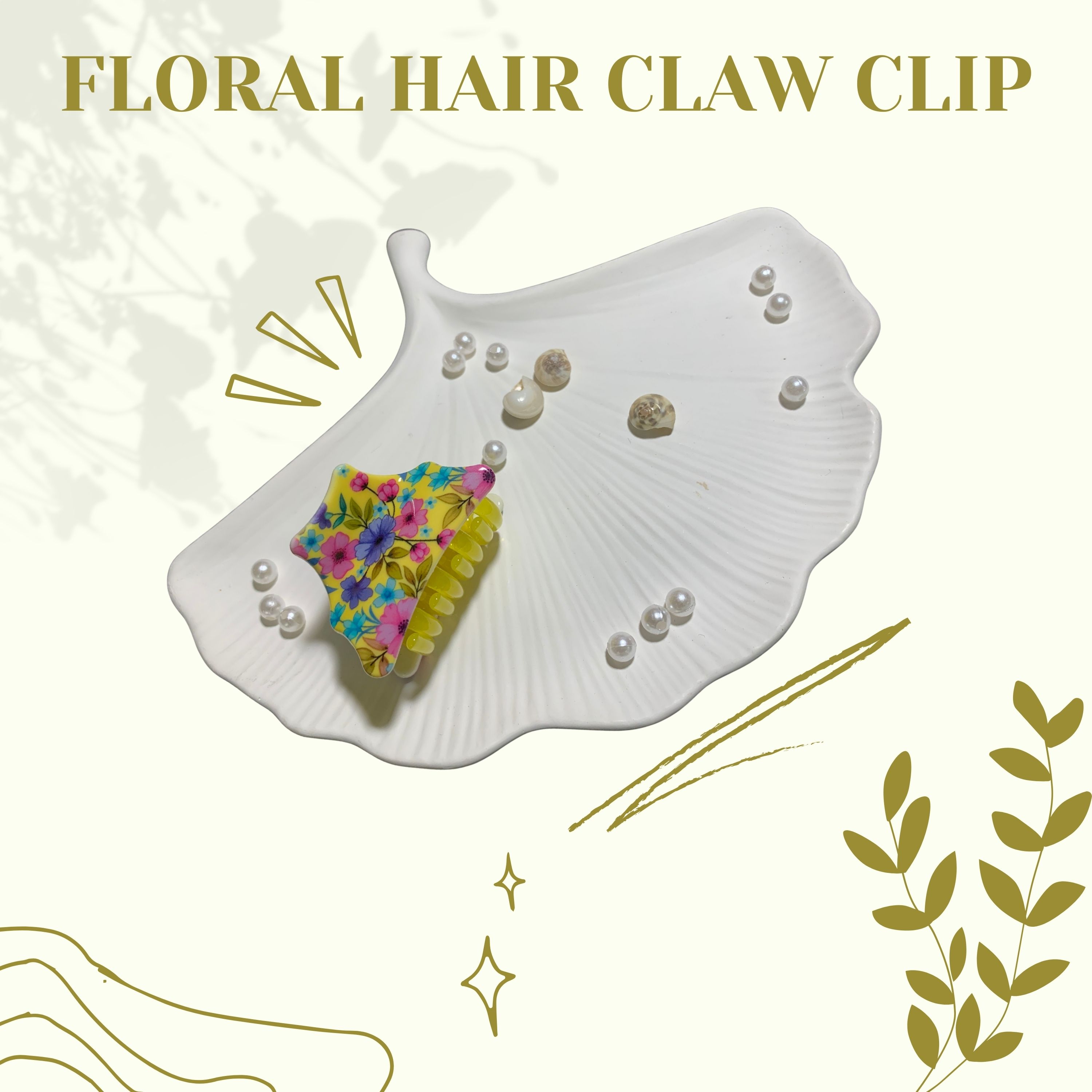 Floral Elegance Hair Claw Clip