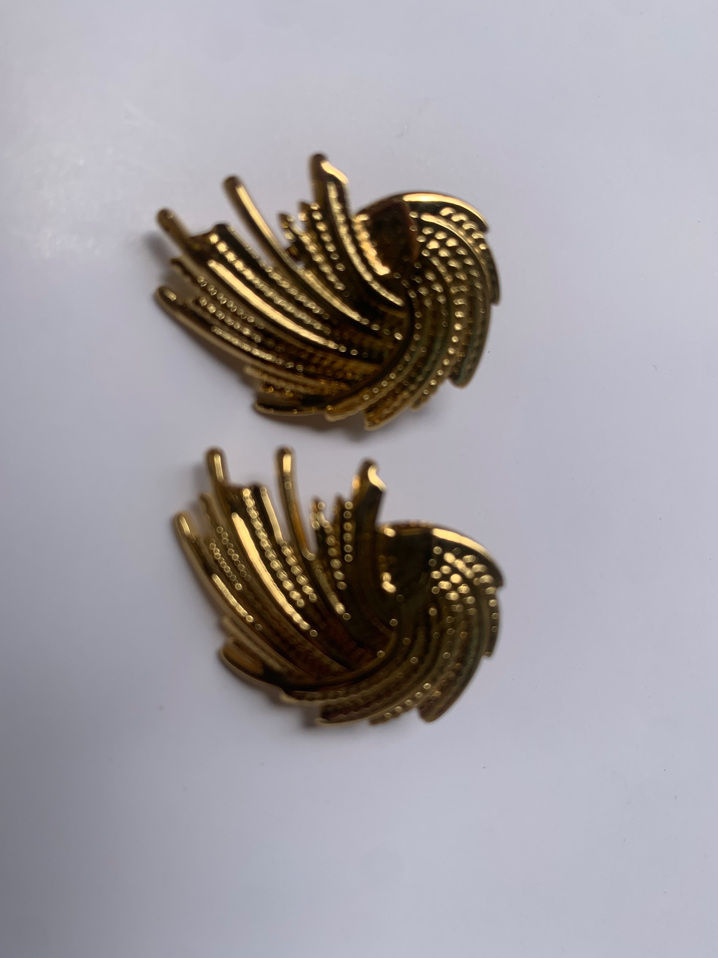 Radiant Swirl Textured Gold-Tone Stud Earrings