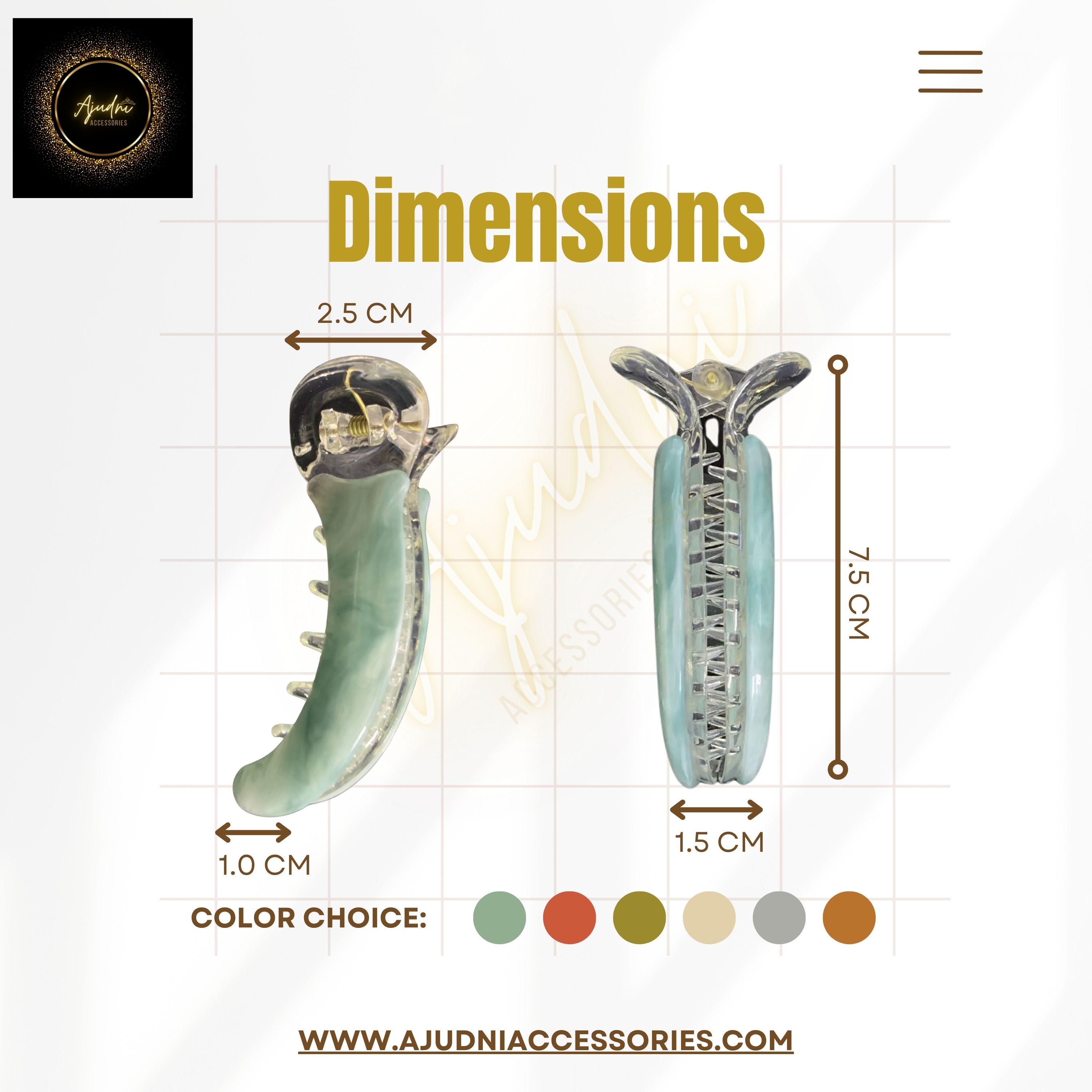 Marble Banana Hair Claw Clip