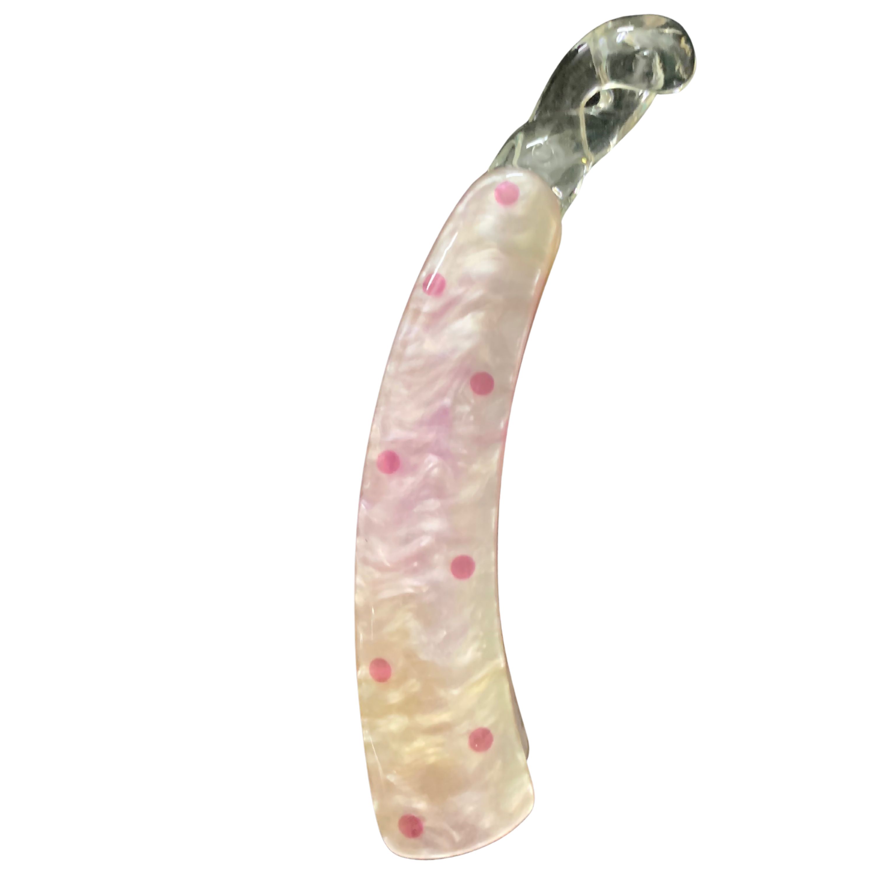 Premium Marble Finish Polka Dot Banana Hair Clip