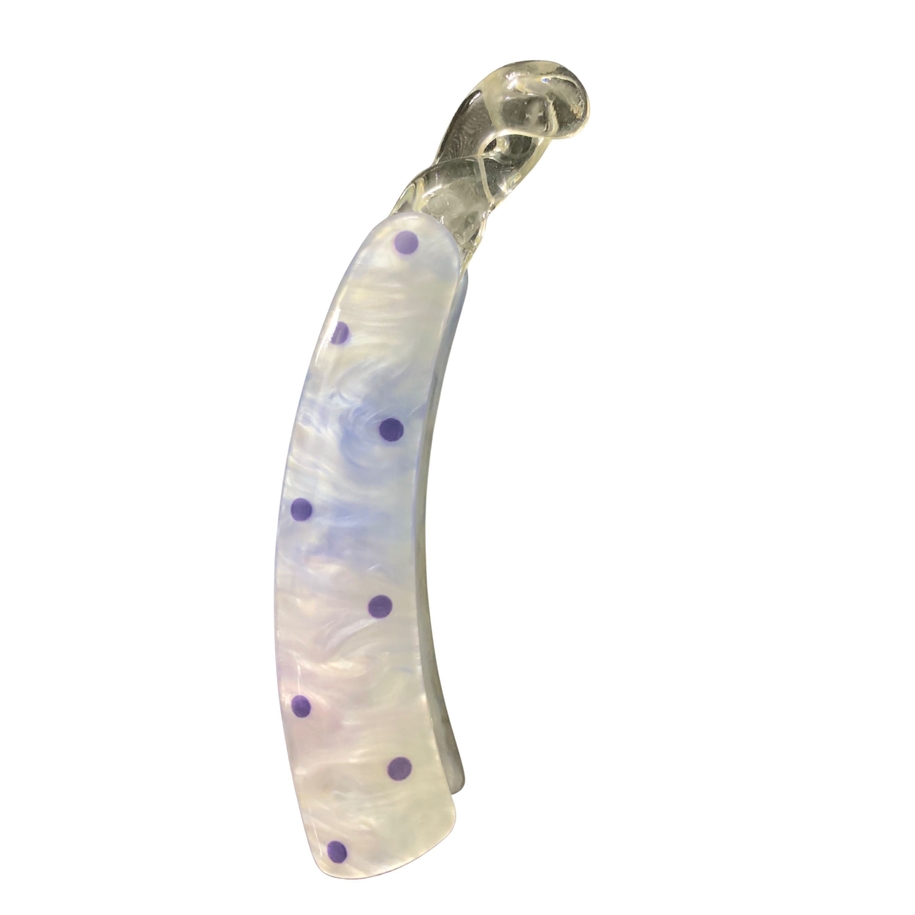 Premium Marble Finish Polka Dot Banana Hair Clip
