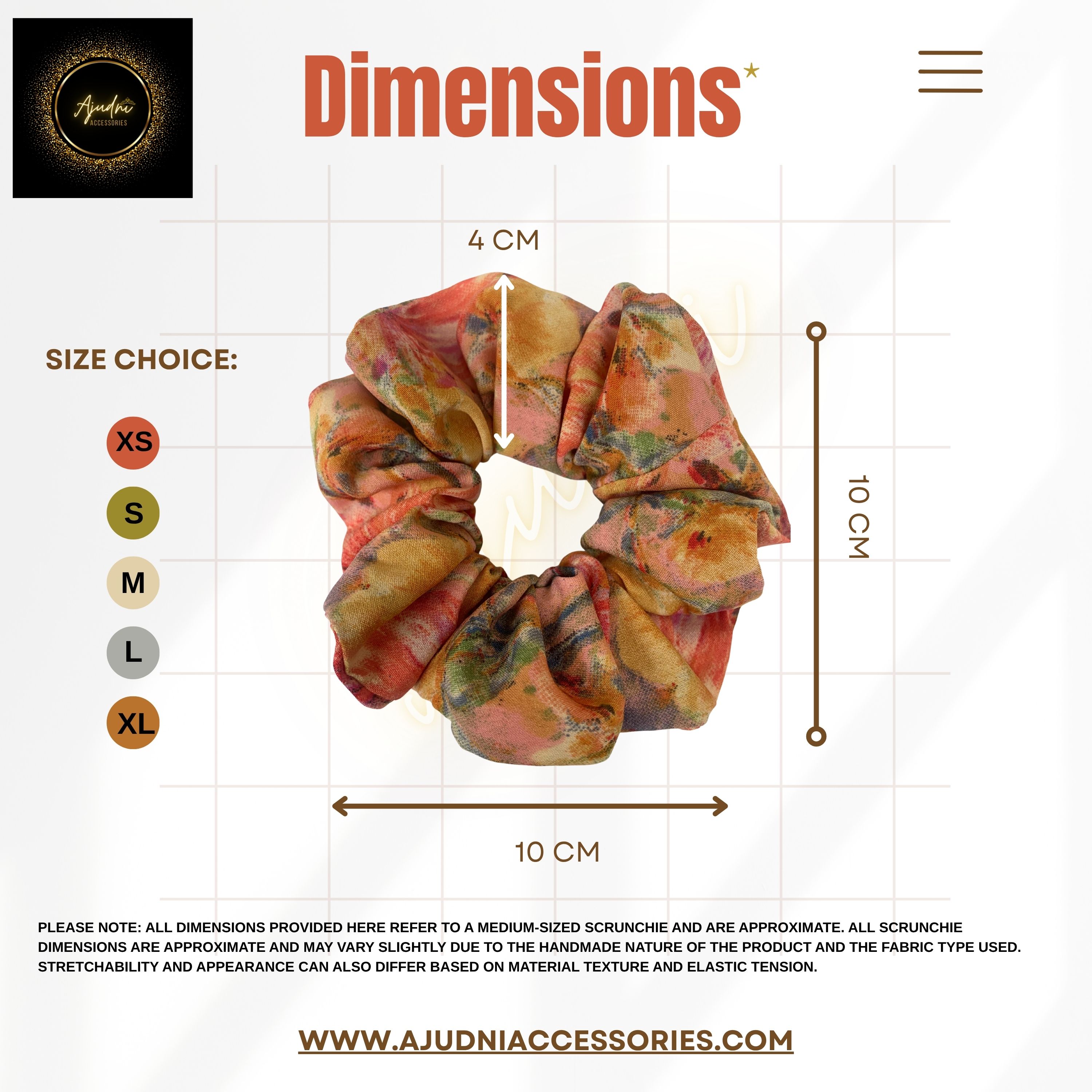 Multicolor Crepe Scrunchie