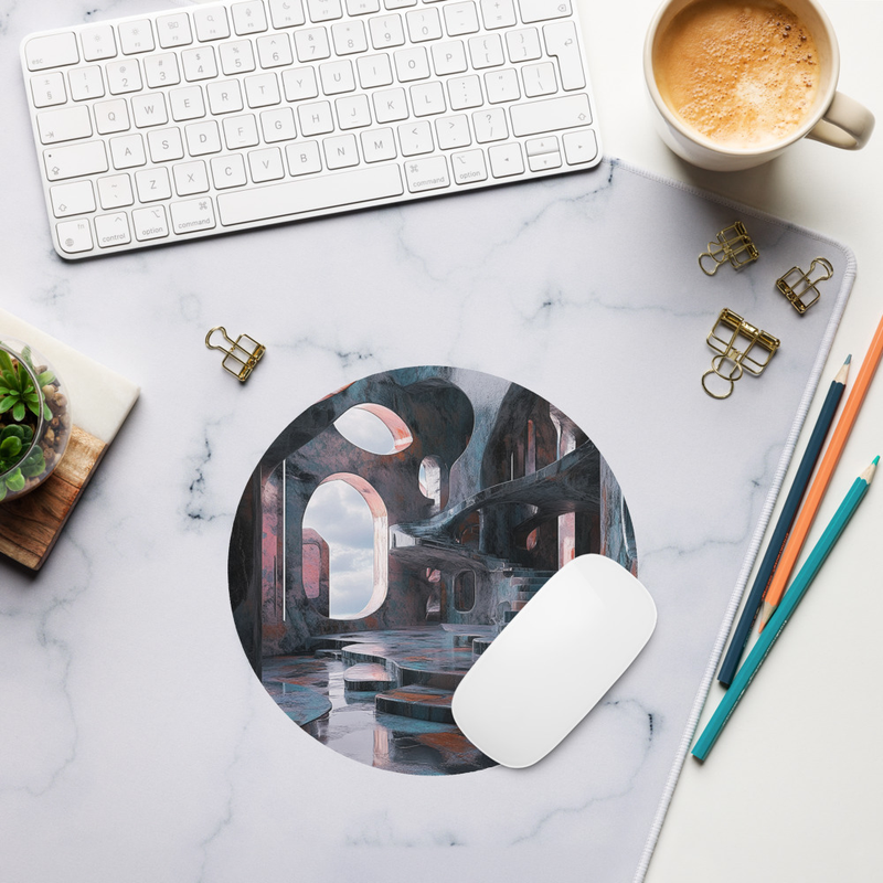 Stairs Round mouse pad