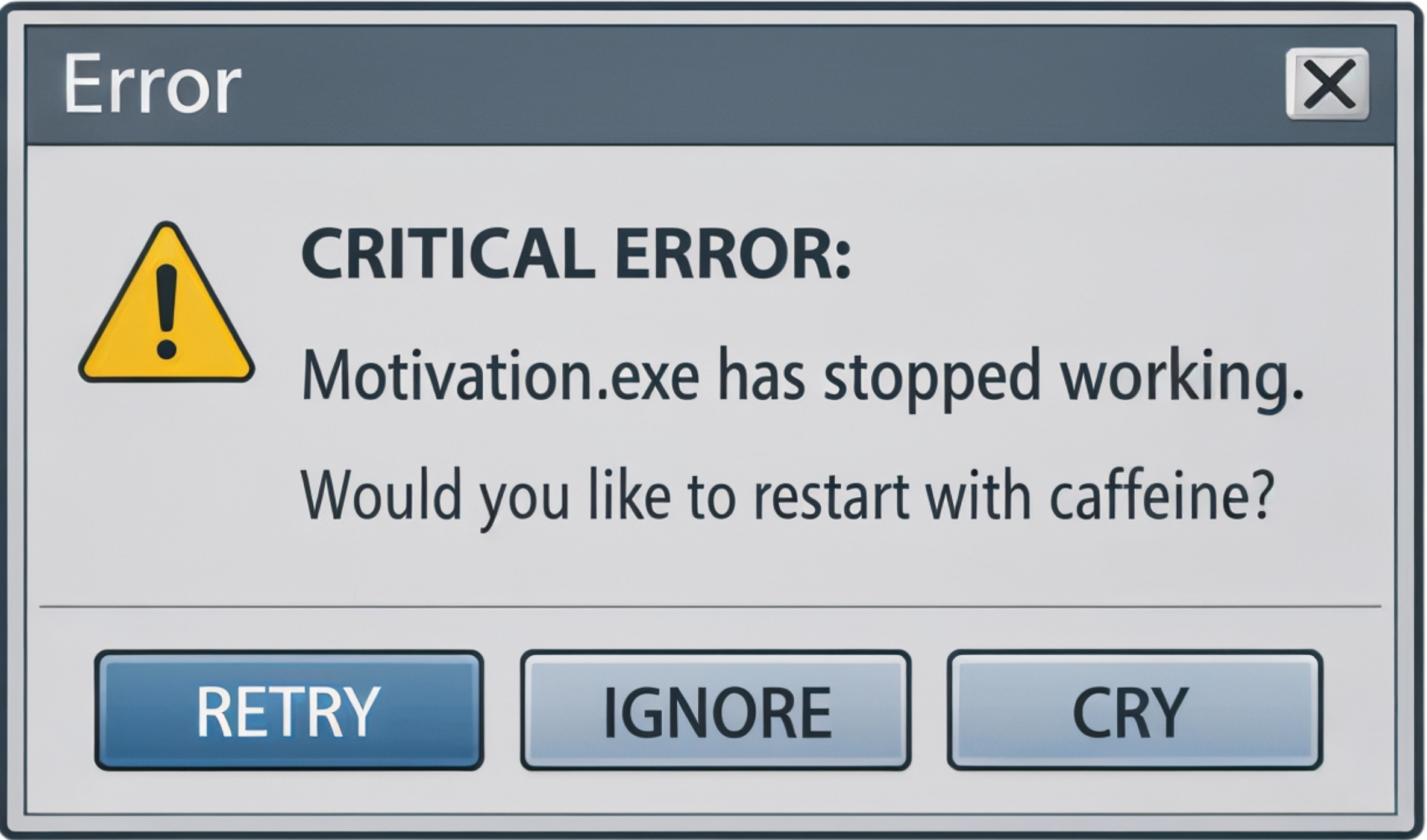 Critical Error White glossy mug