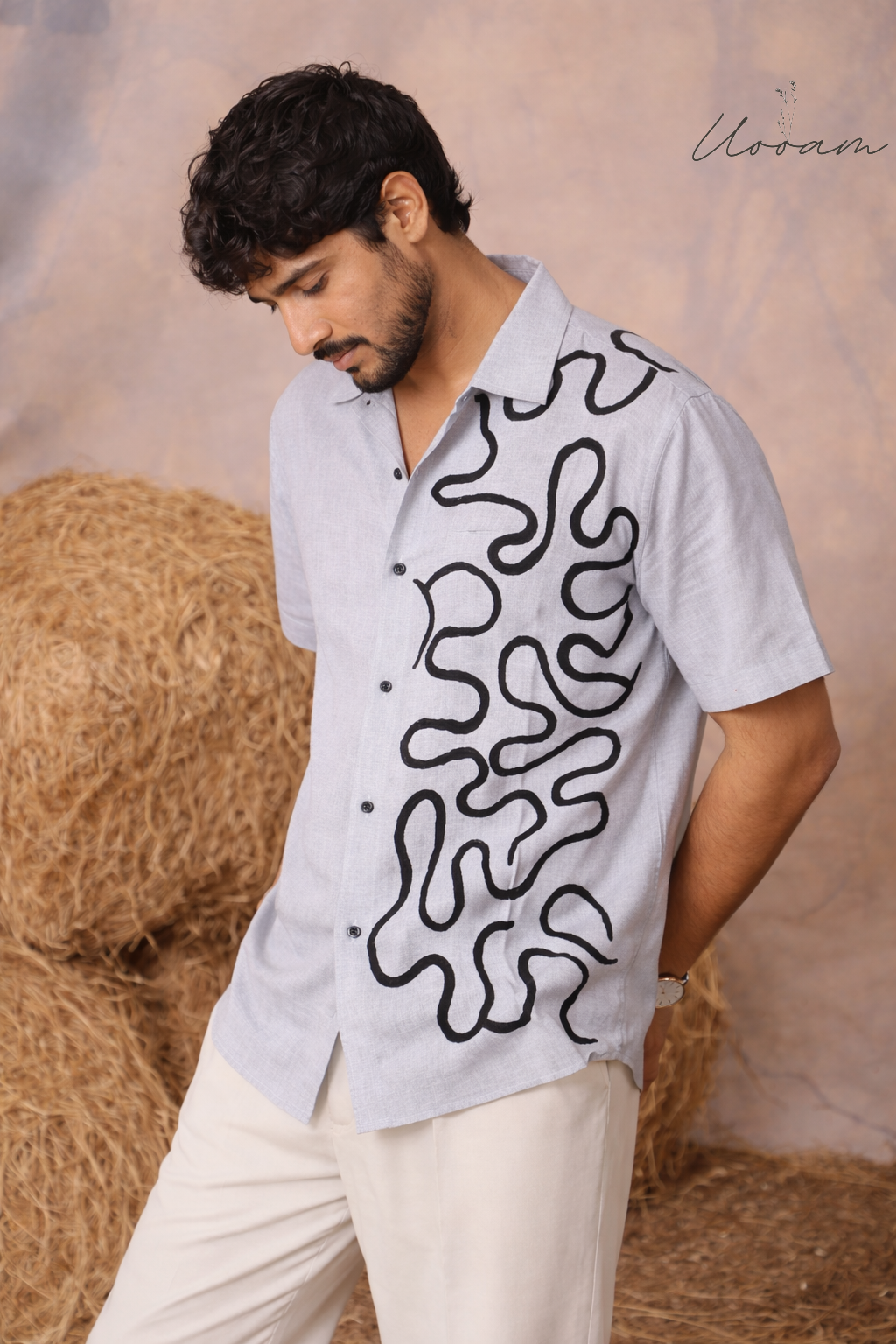 Abstract Hand Painted Cotton Shirt