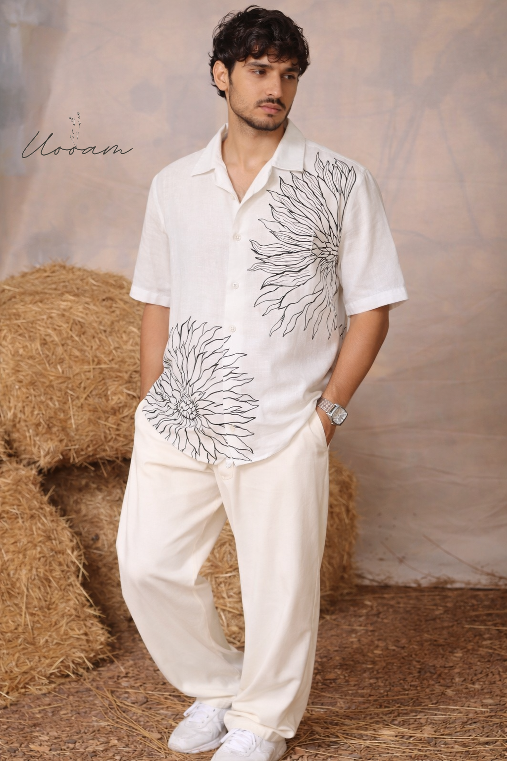 Floral Cream Cotton Shirt