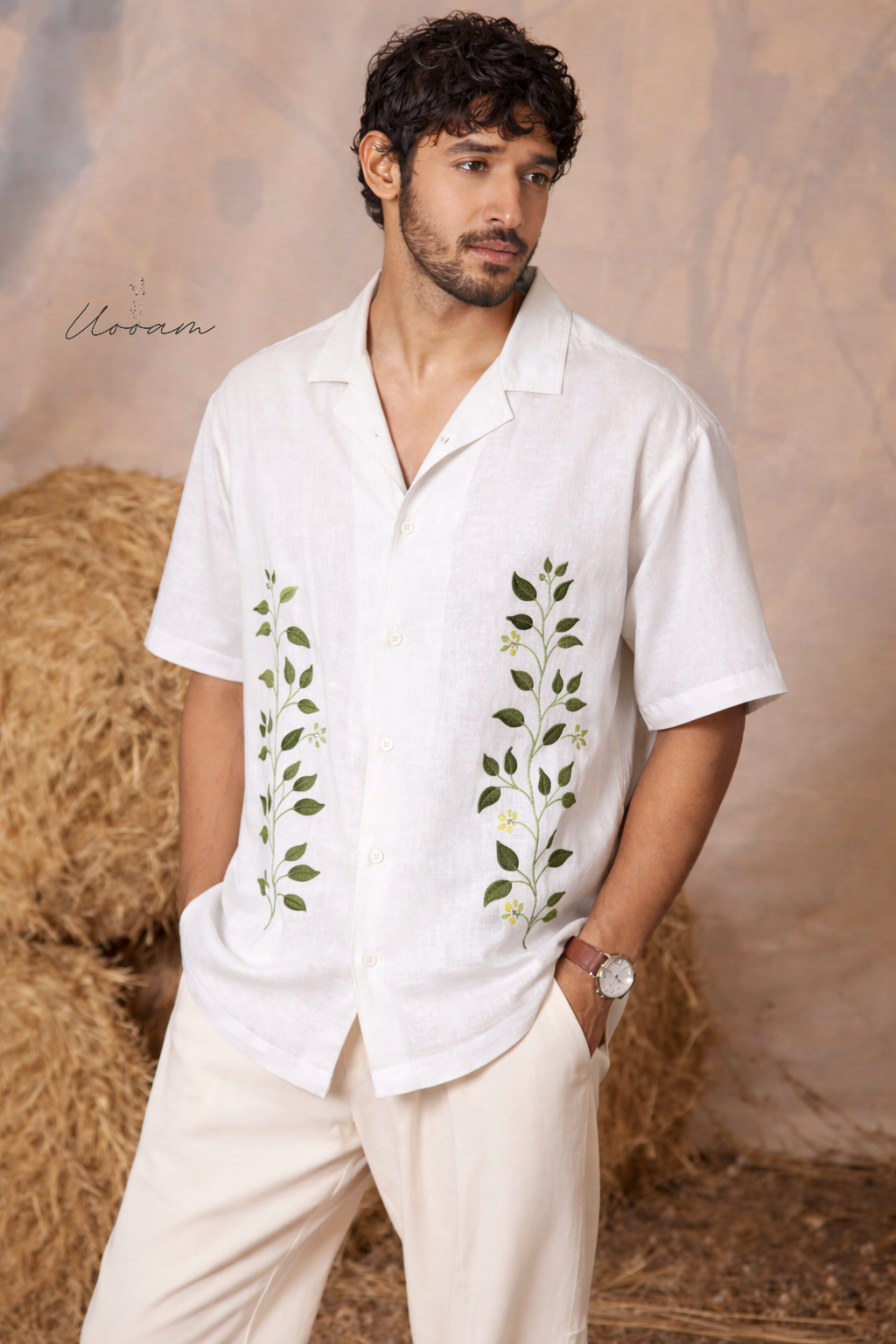 White Cotton Hand Painted Shirt