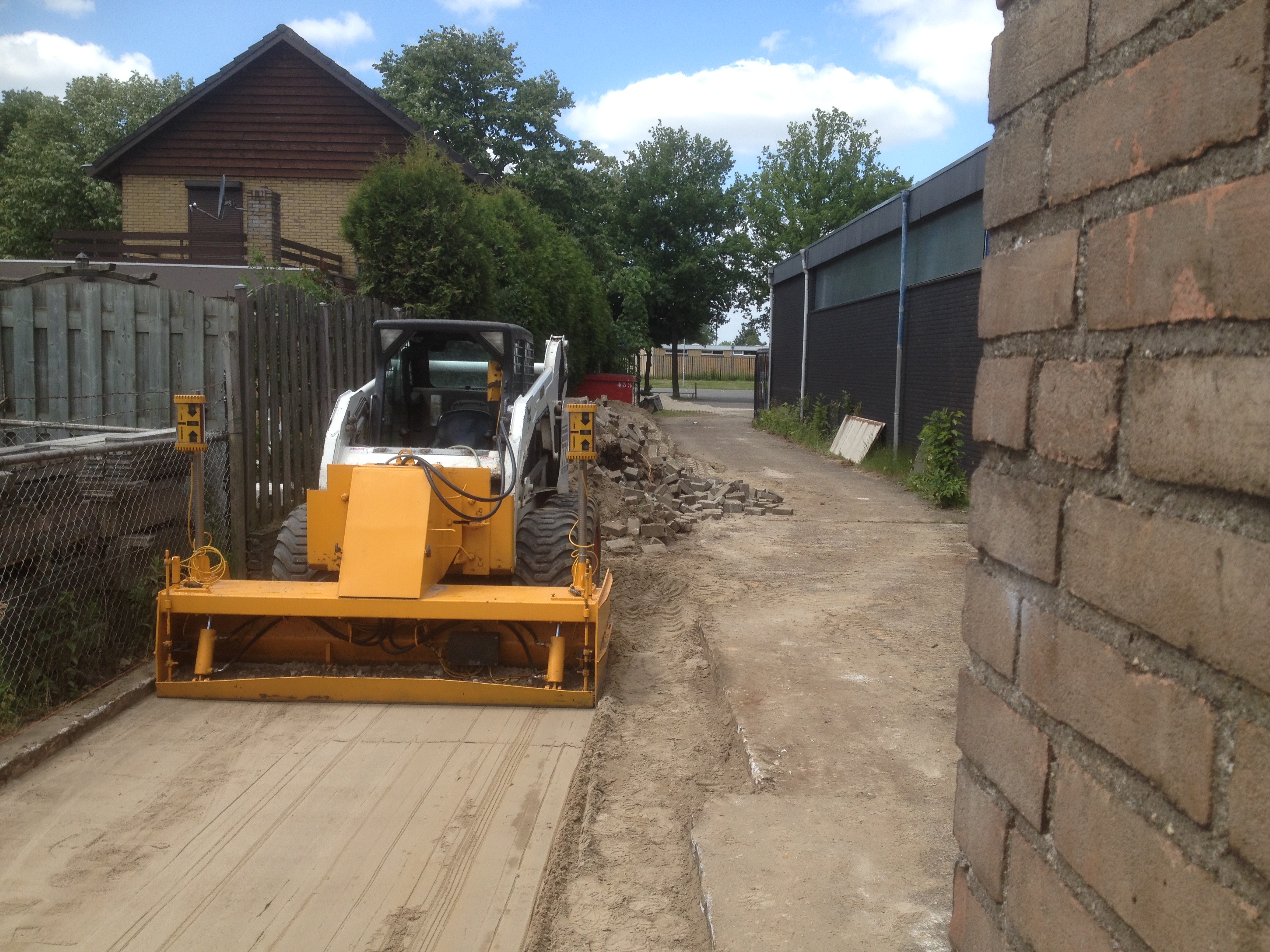 Egaliseren van een oprit 