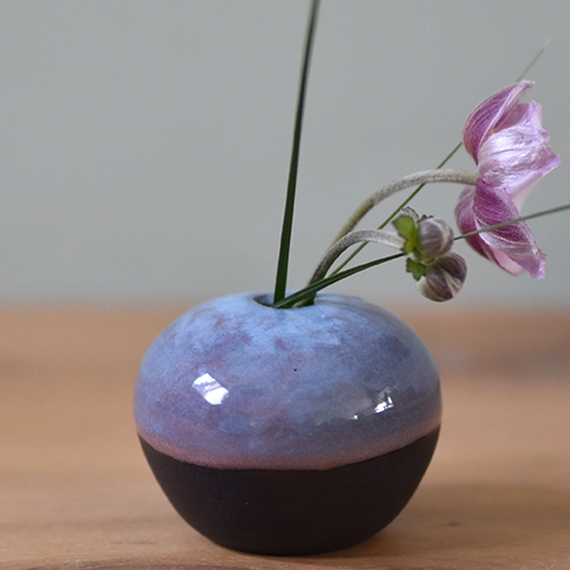 Vaasje •Bol roze/paars hart