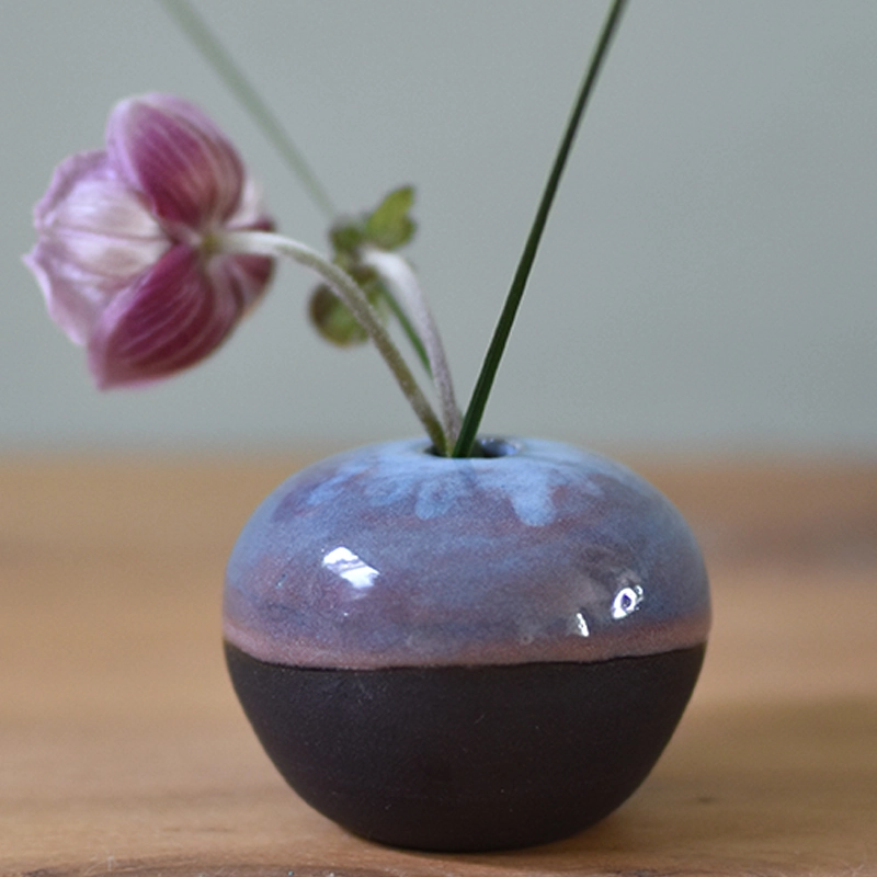 Vaasje •Bol roze/paars hart