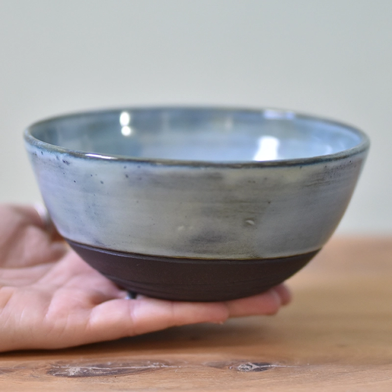 Schaaltje •Lines lichtblauw Groot #1