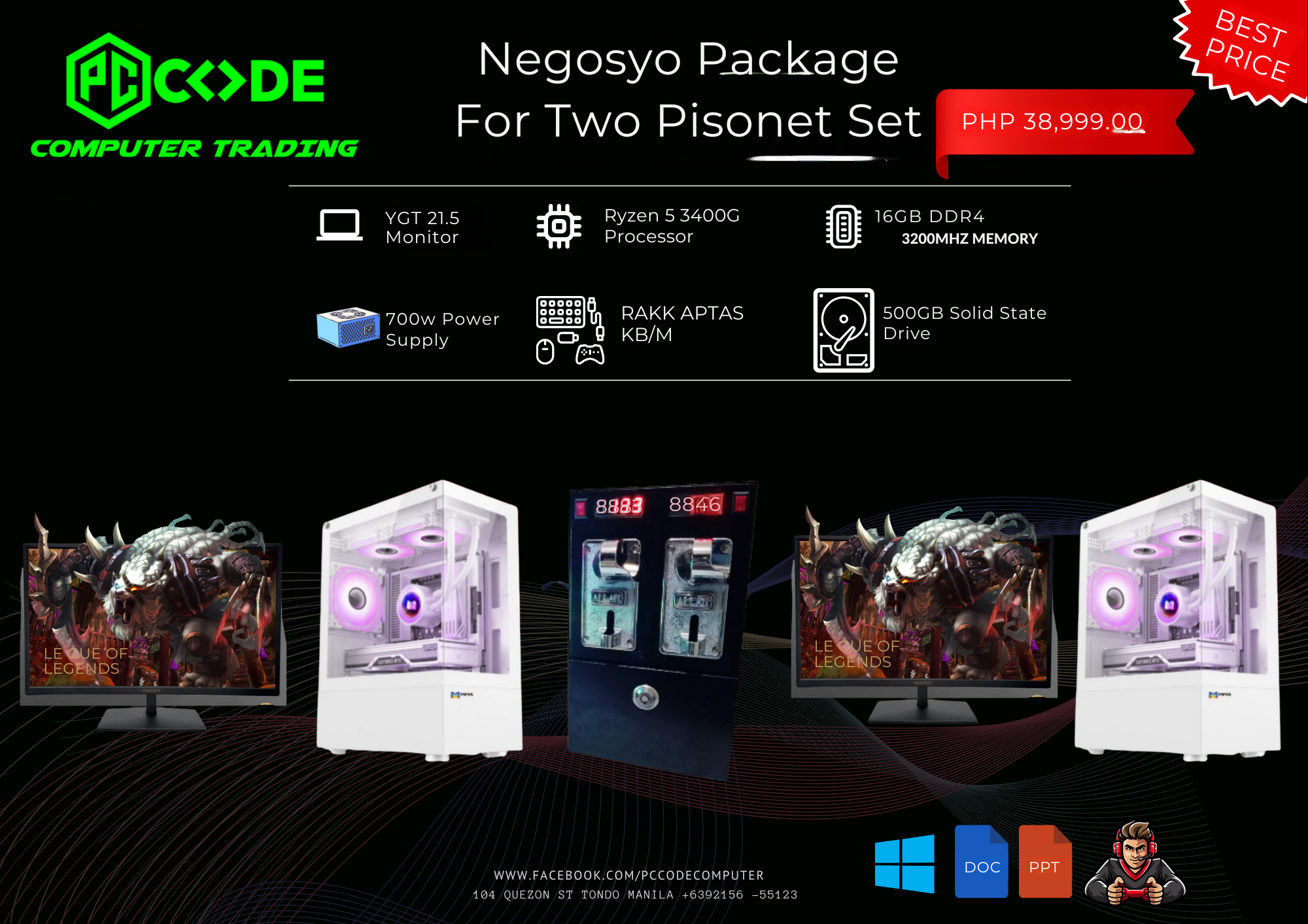 Get much bigger with this 22'inch monitor mid-to high settings set up for only 39k