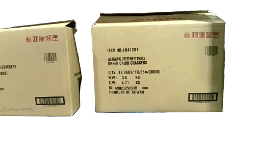 Chung Hsiang Green Onion Crackers(case) 89450A0 Location:D1B08