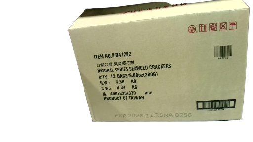 Chung Hsiang Seaweed Crackers(case) 89450B0 Loaction:D1B08