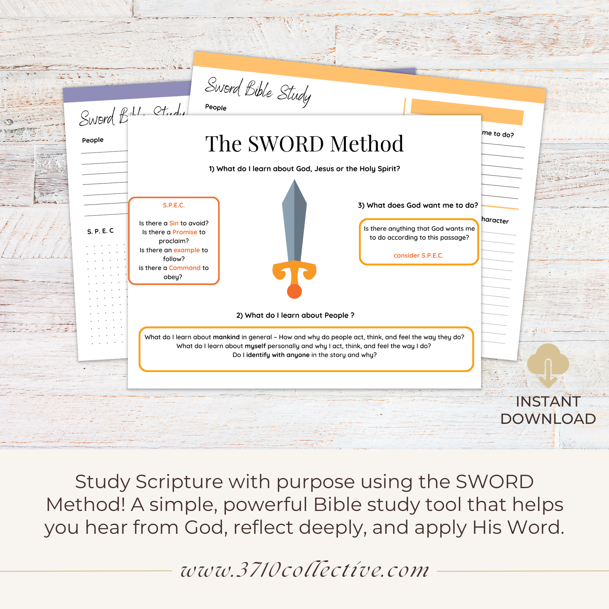 SWORD Bible Study Template: Printable & Digital (US Letter, A4)