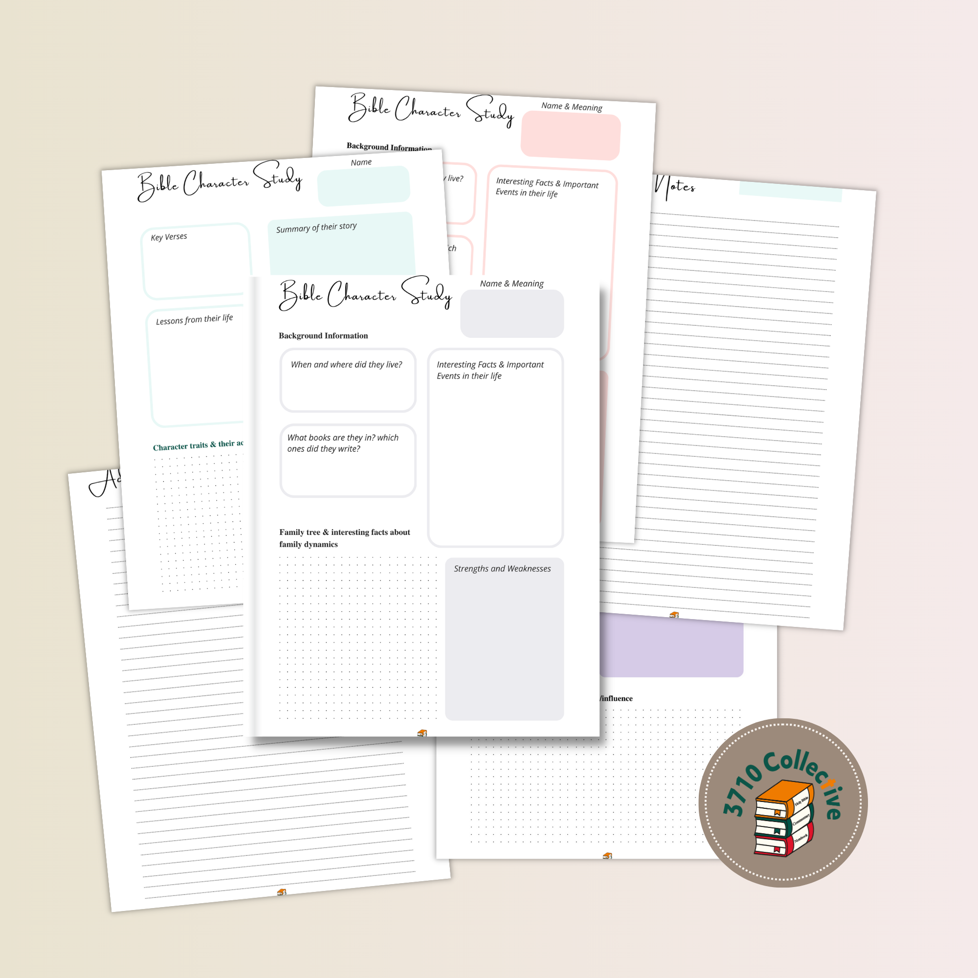 Bible Character Study Template: Printable Study Notes 