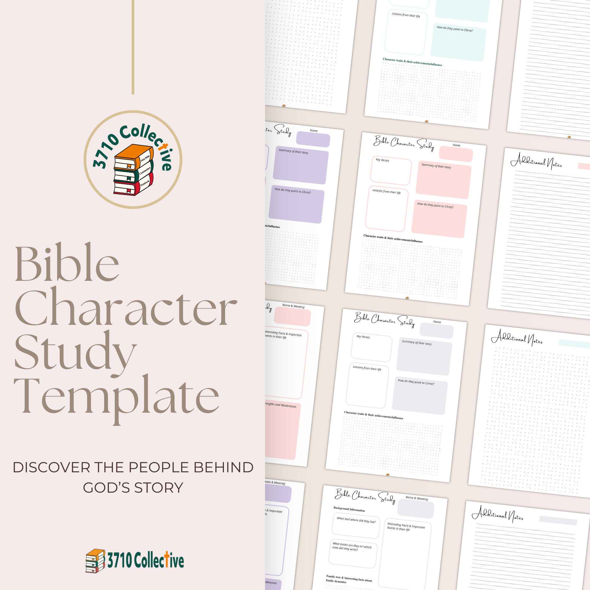 Bible Character Study Template: Printable Study Notes 