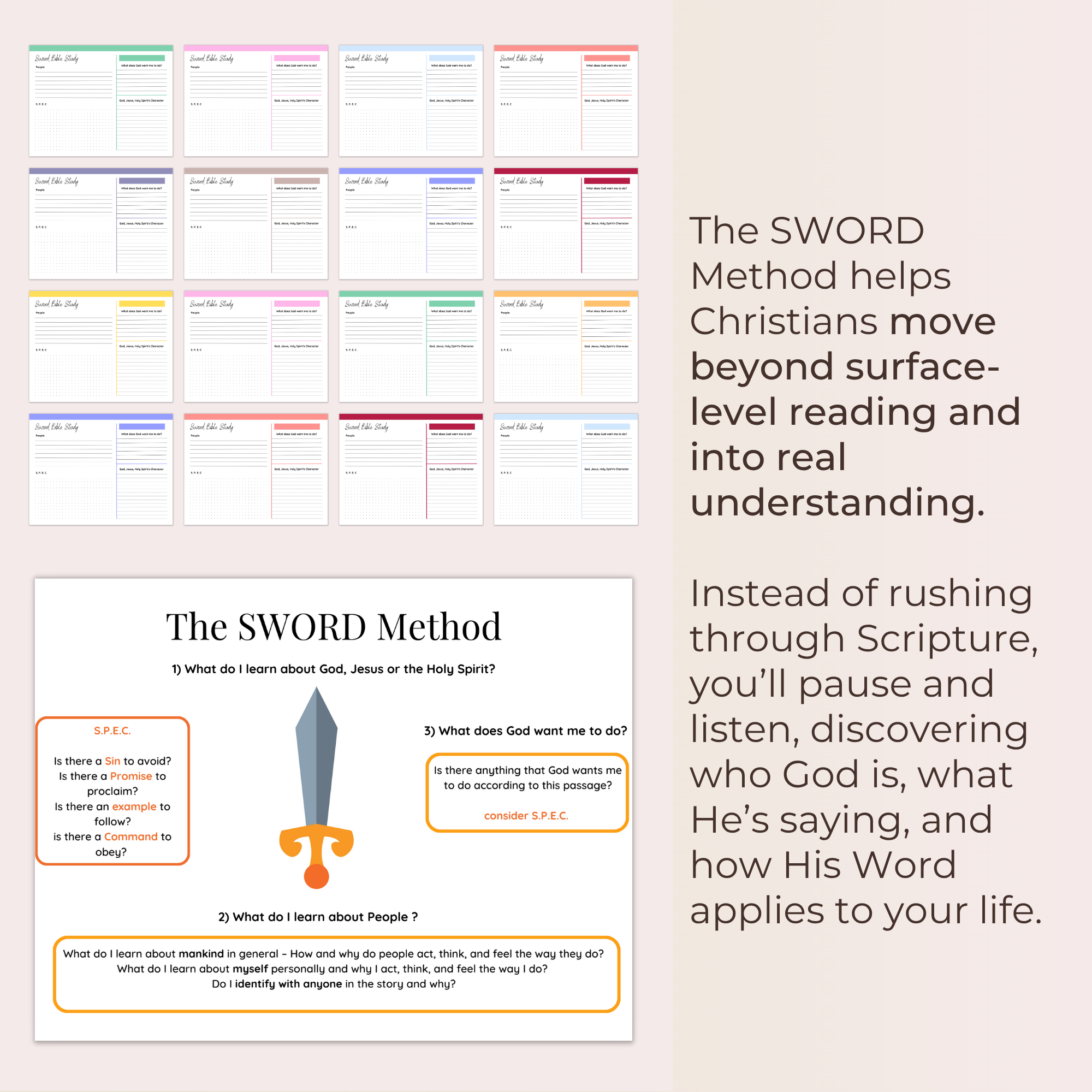 SWORD Bible Study Template: Printable & Digital (US Letter, A4)