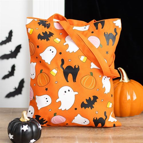 Sweet & Spooky Ghost Print Tote Bag
