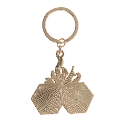 Flaming Dice Keychain