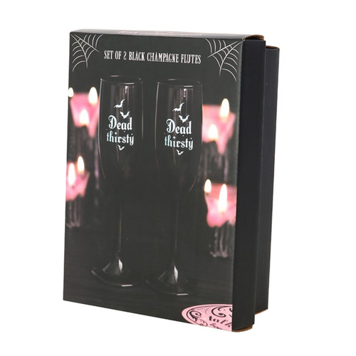 'Dead Thirsty' Champagne Flutes (Set of 2)