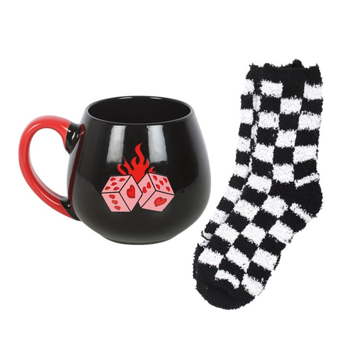 Flame Dice Mug & Sock Set