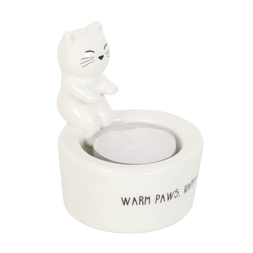 Warm Paws, Happy Heart - Cat Tealight Holder