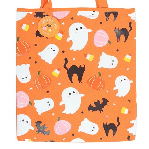 Sweet & Spooky Ghost Print Tote Bag