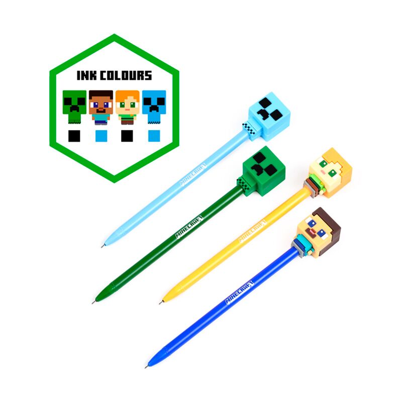 Minecraft Chibi Style Erasable Pens (Set of 4)