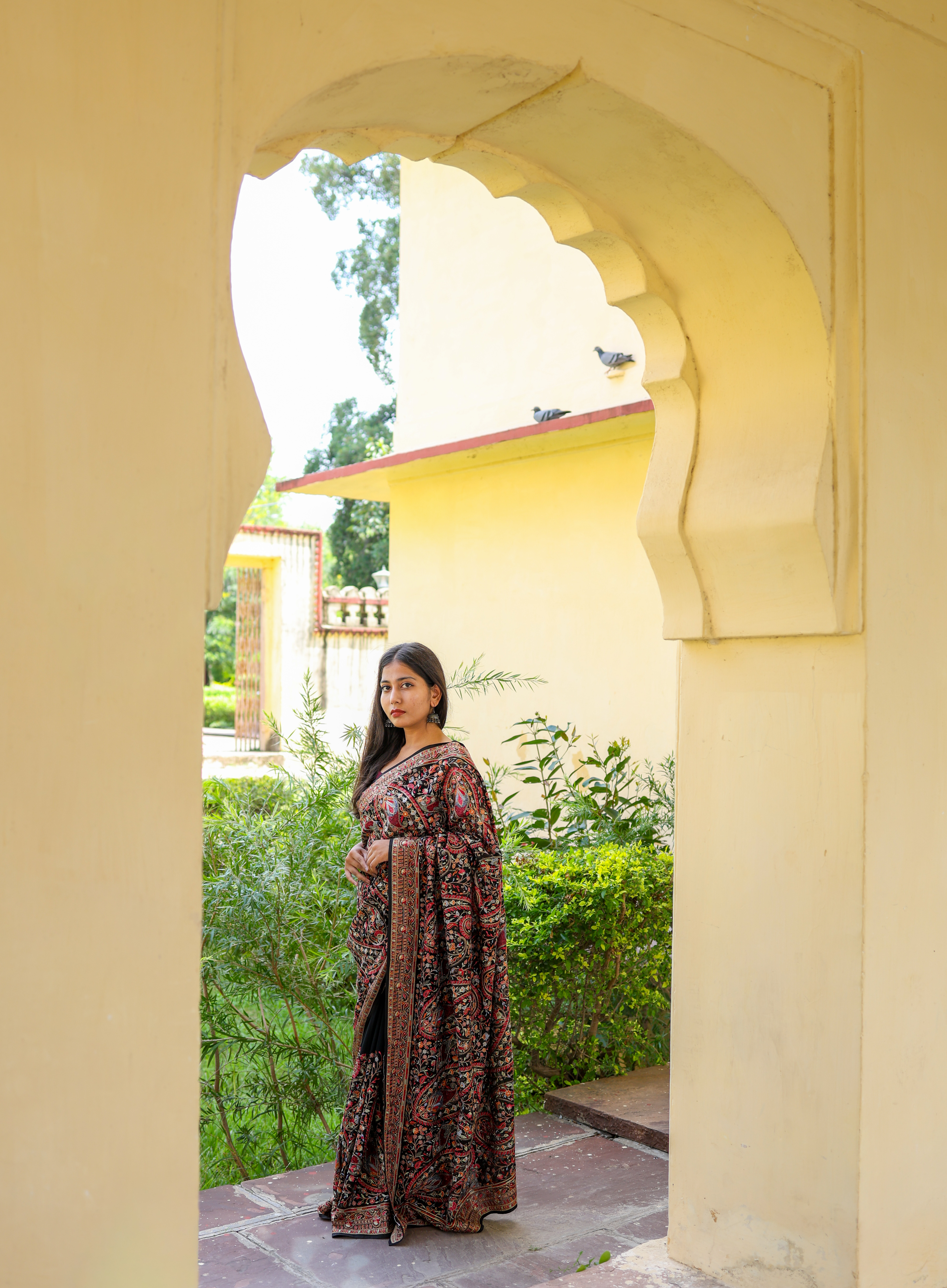 Traditional Kashmiri Embroidery Saree