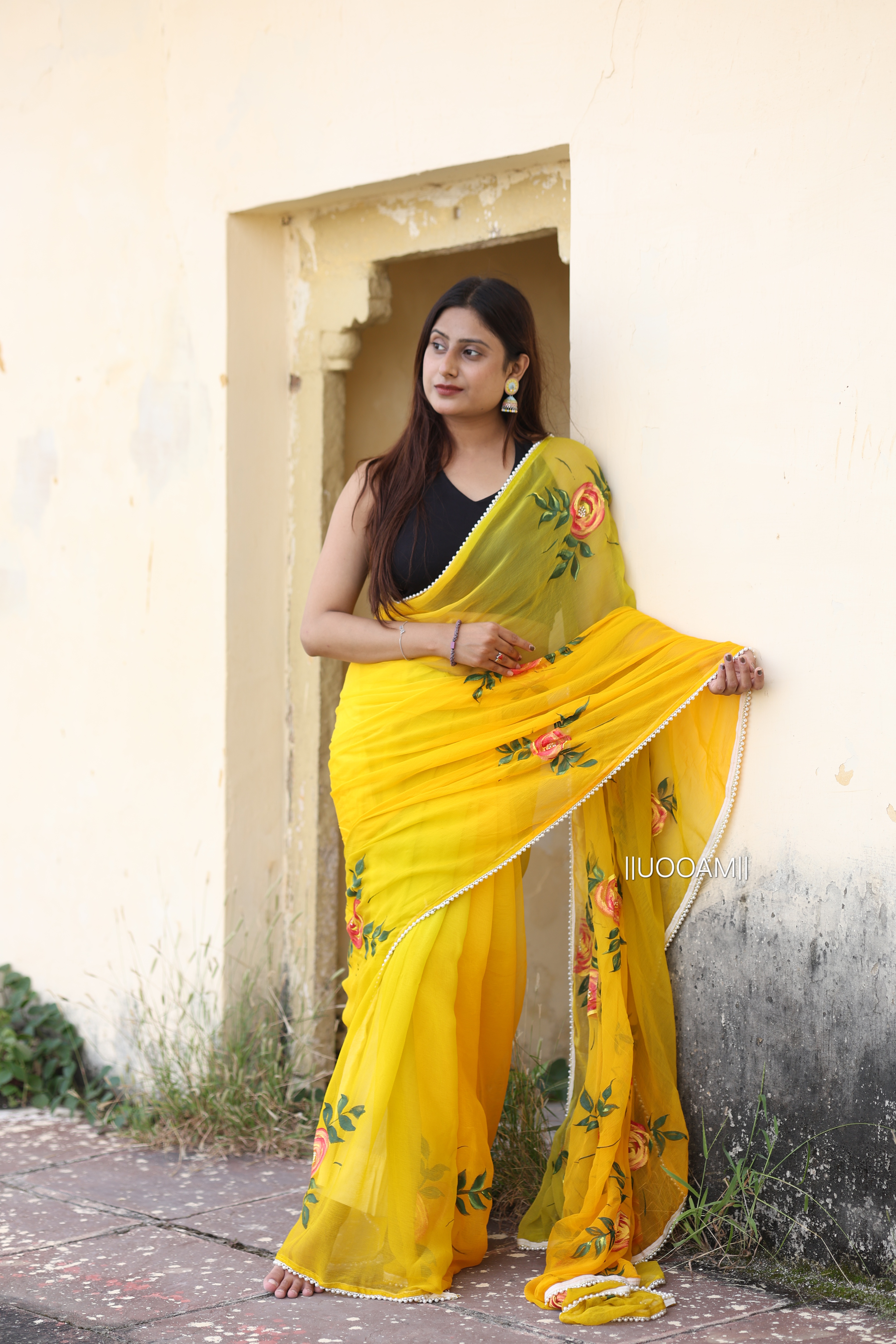 Yellow Floral Saree