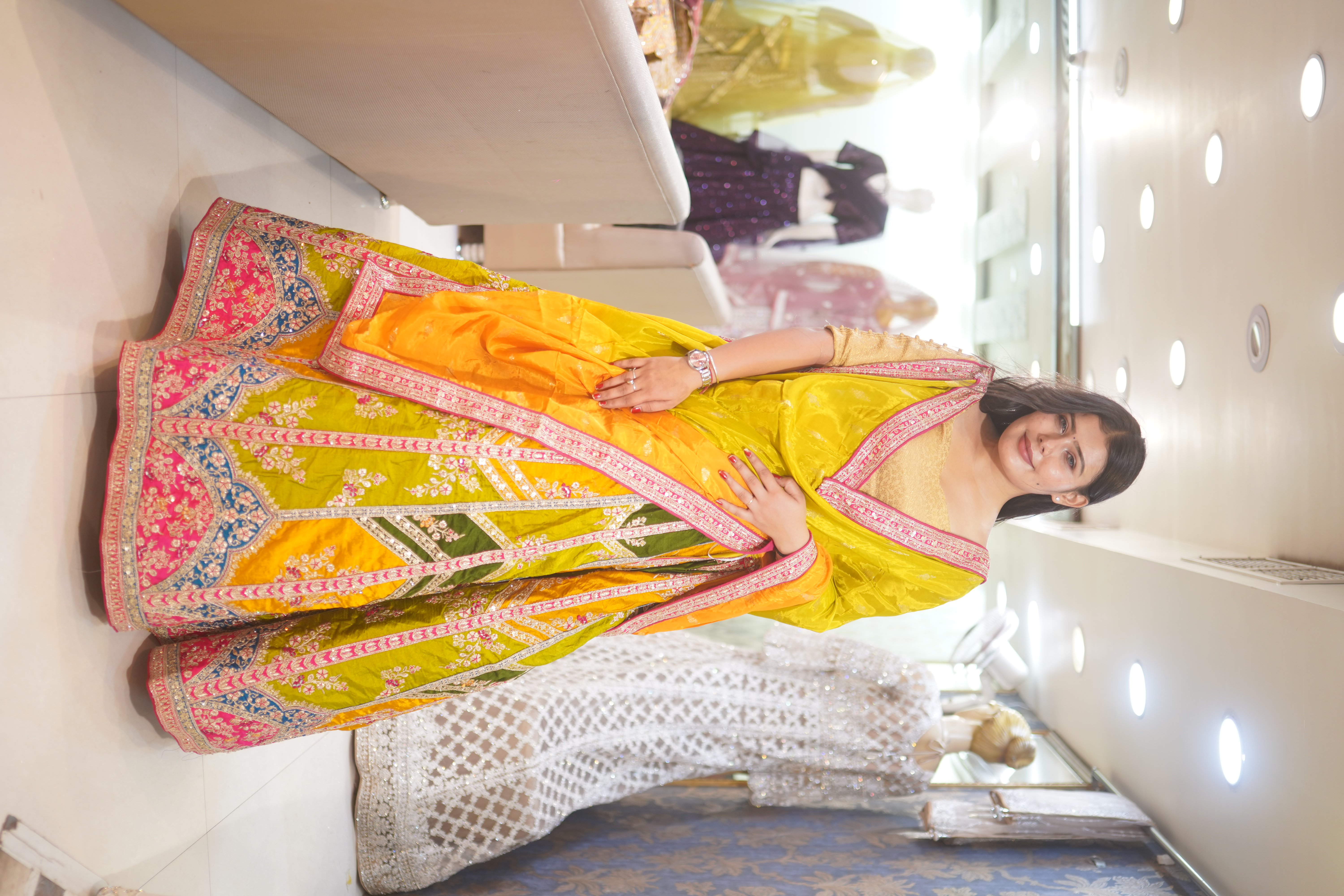 Yellow Embroidered Lehenga