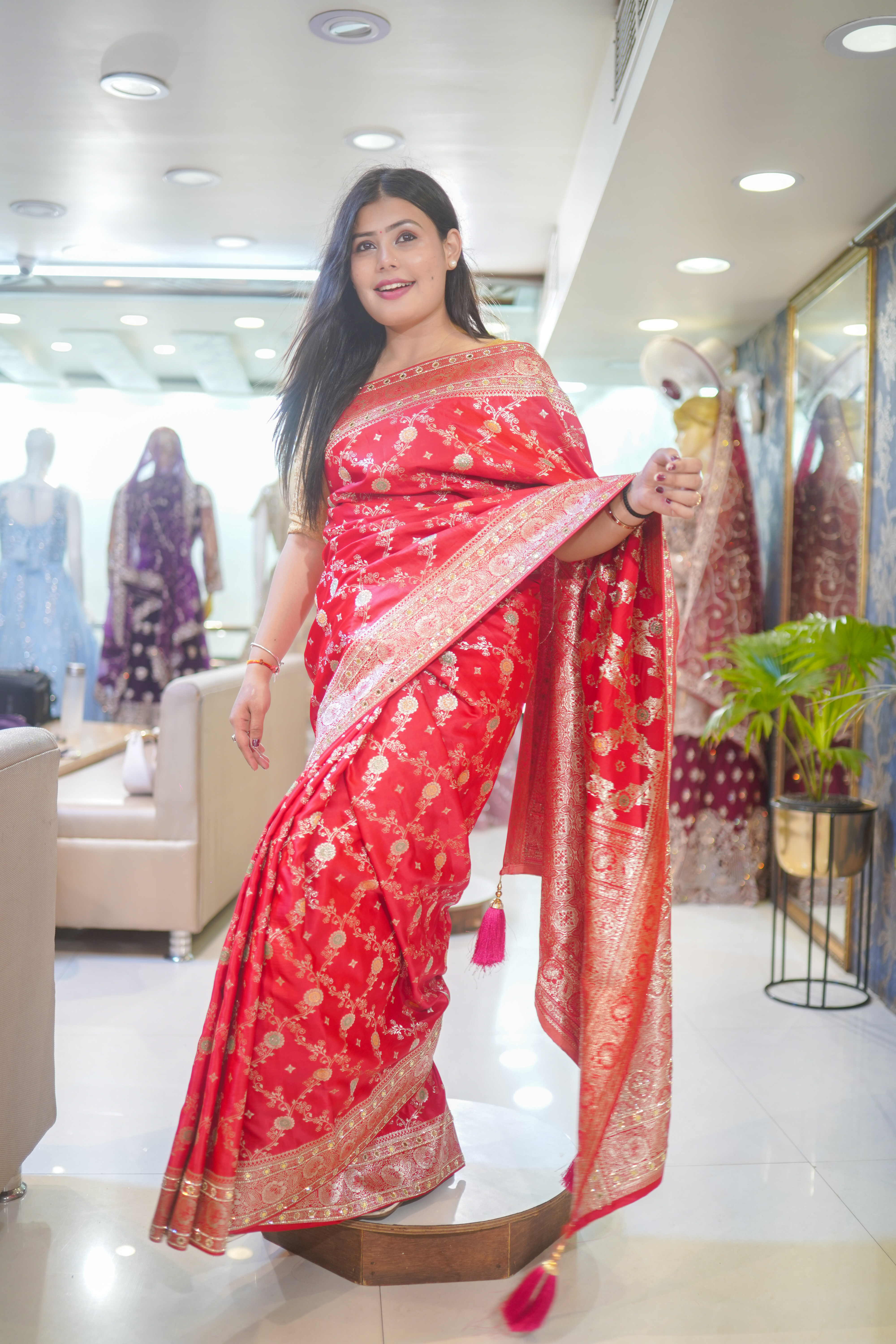 Elegant Red Banarasi Saree