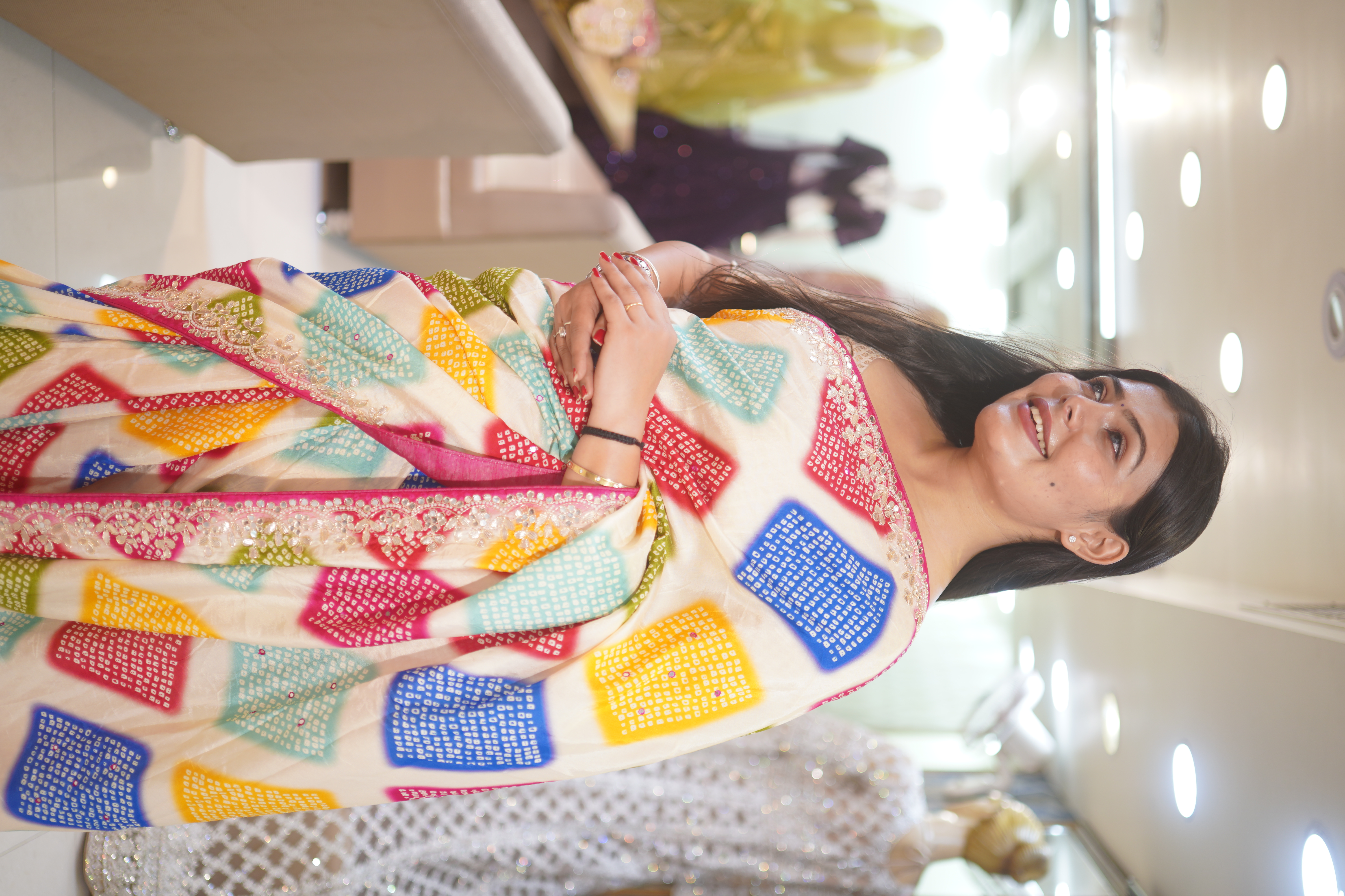 Multicolor Geometric Printed Saree