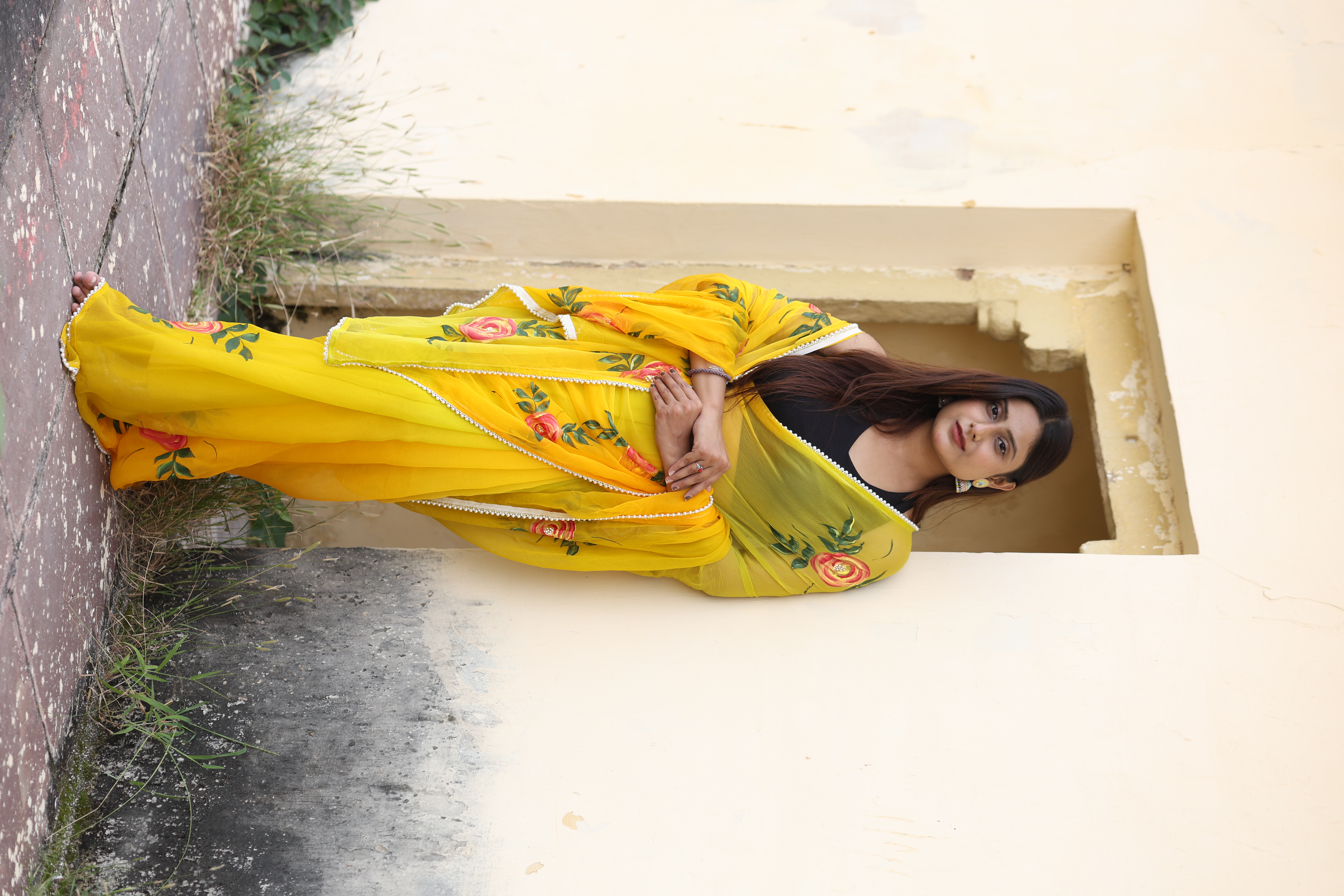 Yellow Floral Saree
