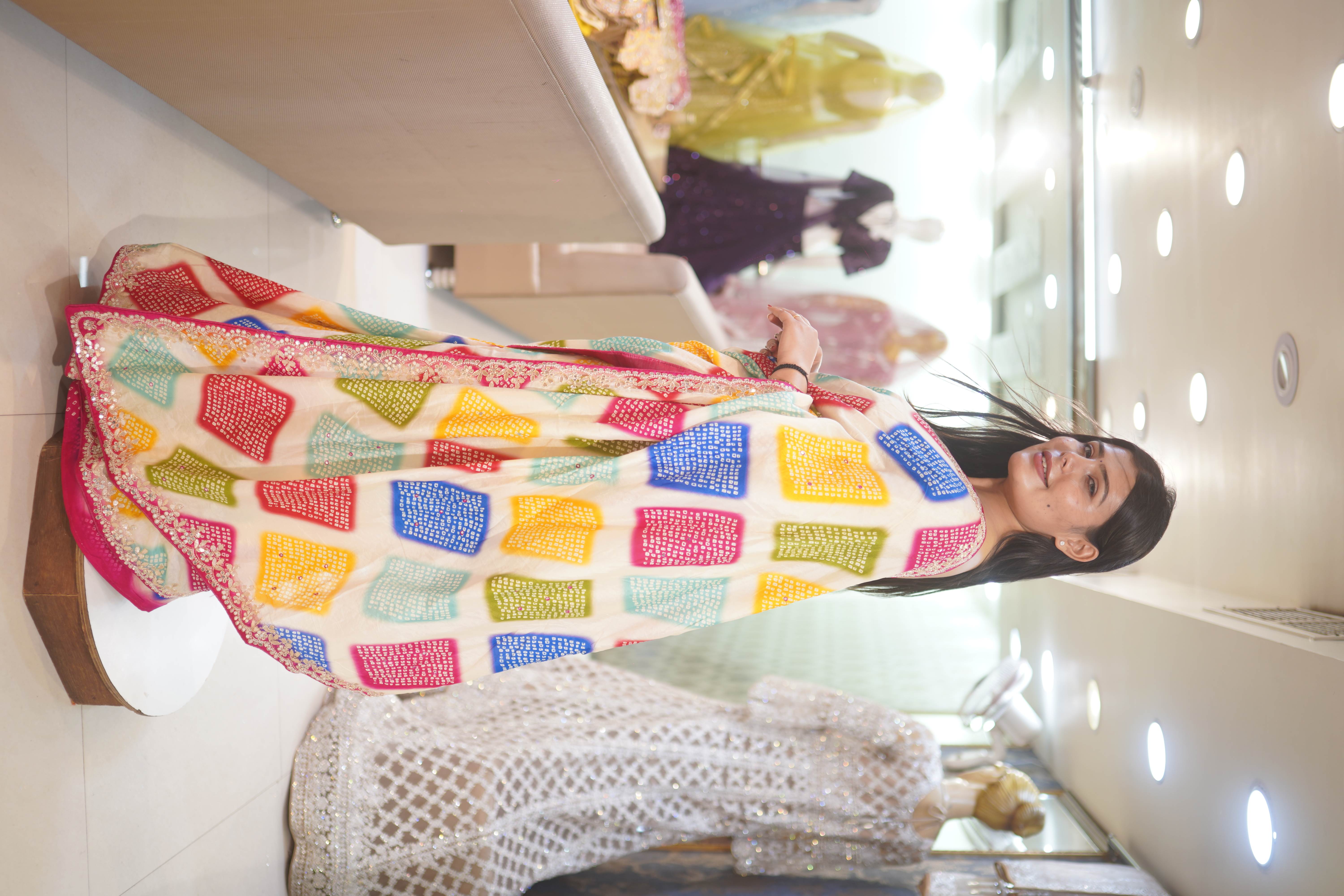 Multicolor Geometric Printed Saree