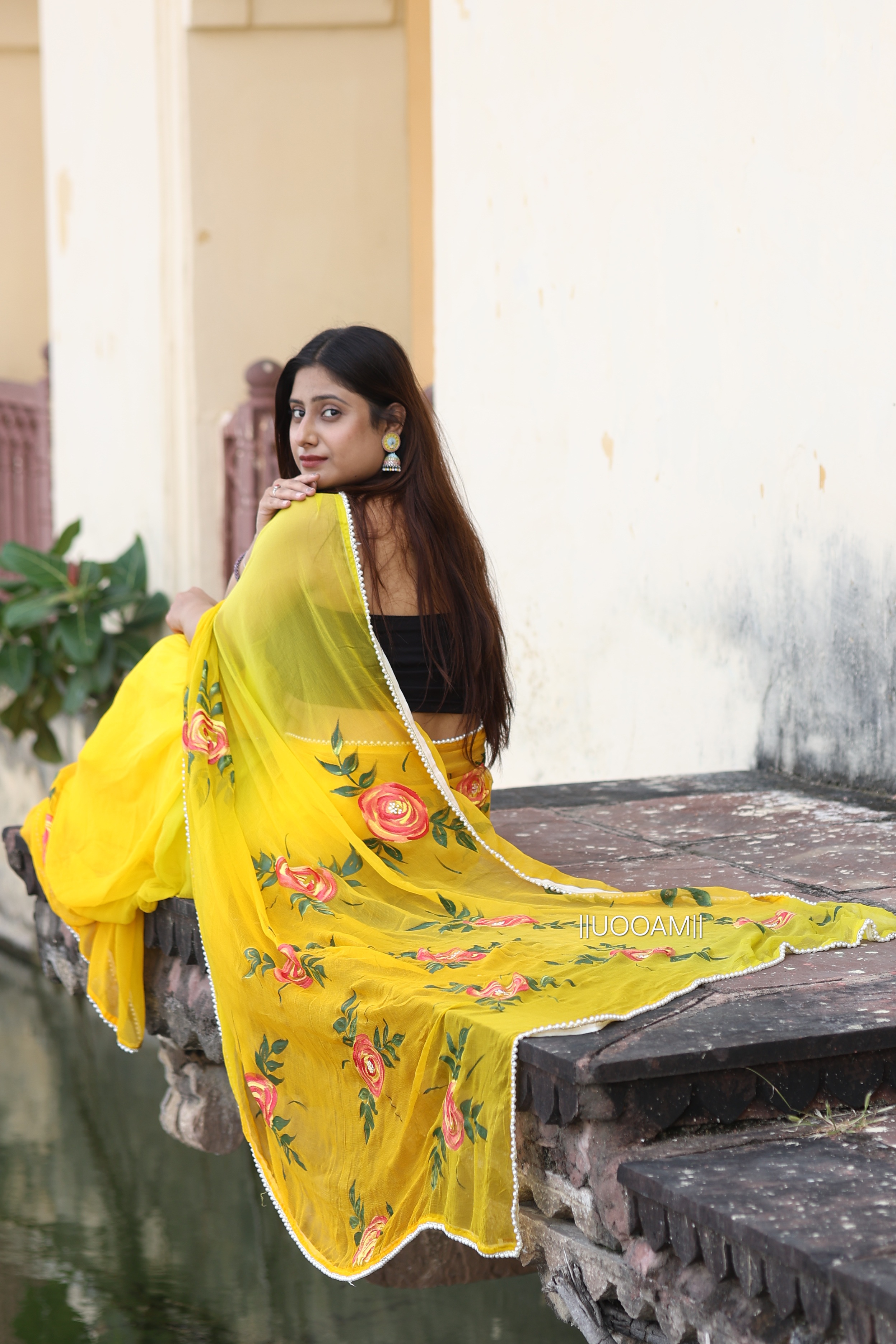 Yellow Floral Saree