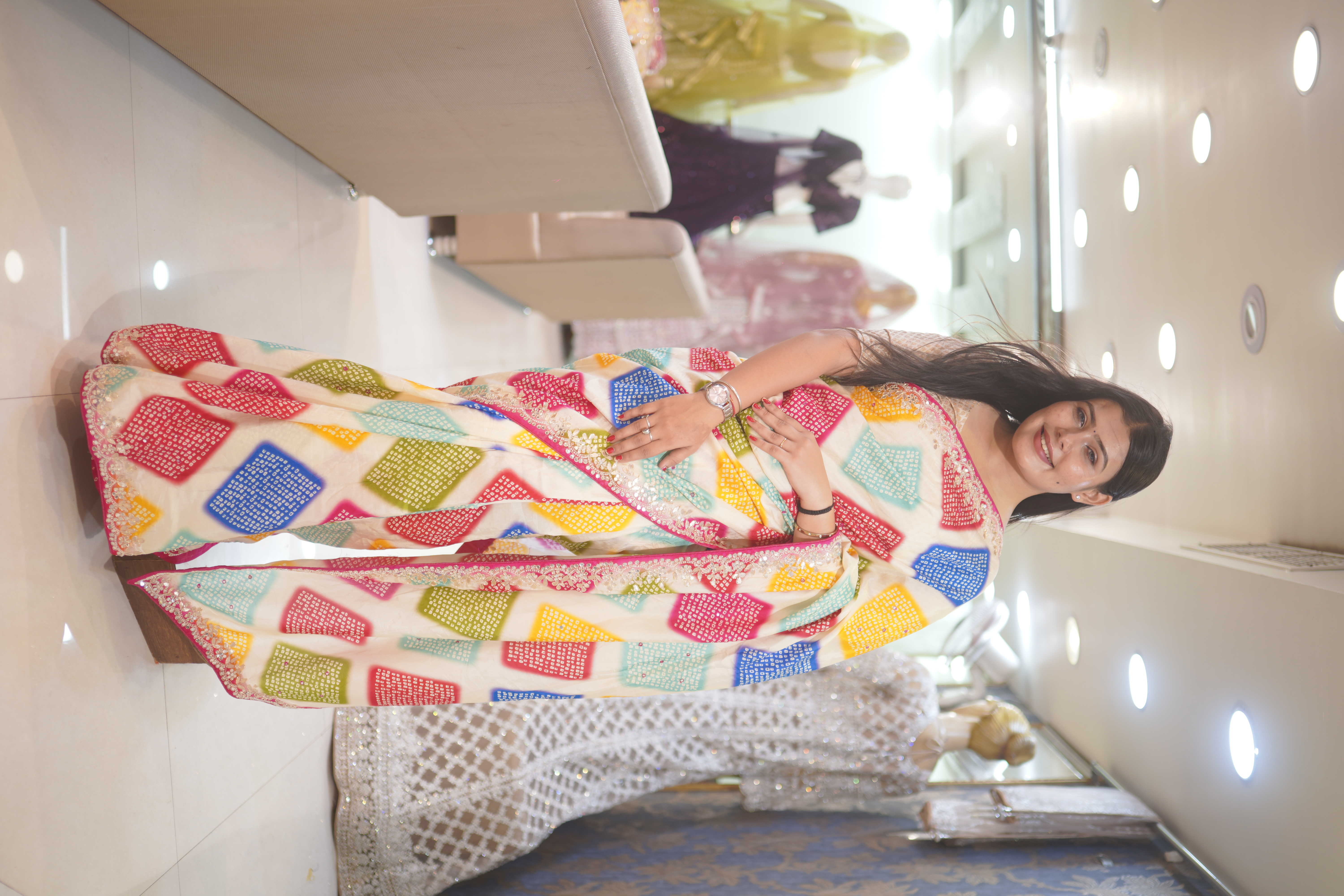 Multicolor Geometric Printed Saree