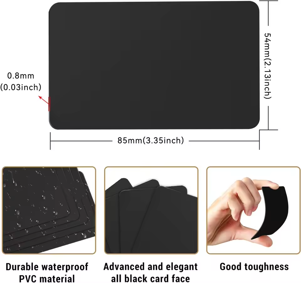 10 Tarjetas Negras  NFC NTAG215