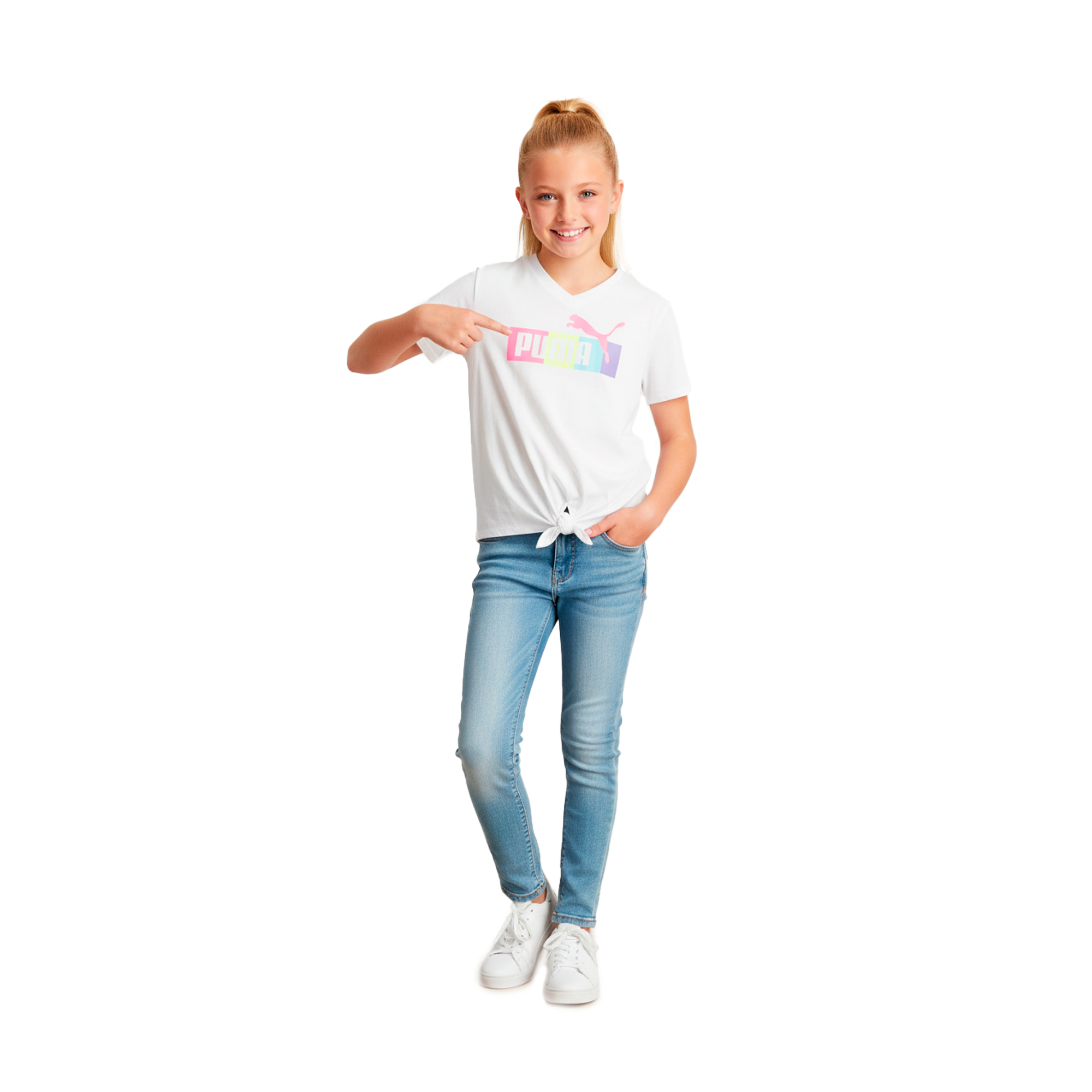 Camiseta Puma Blanca | Niña | Talla US (YL)