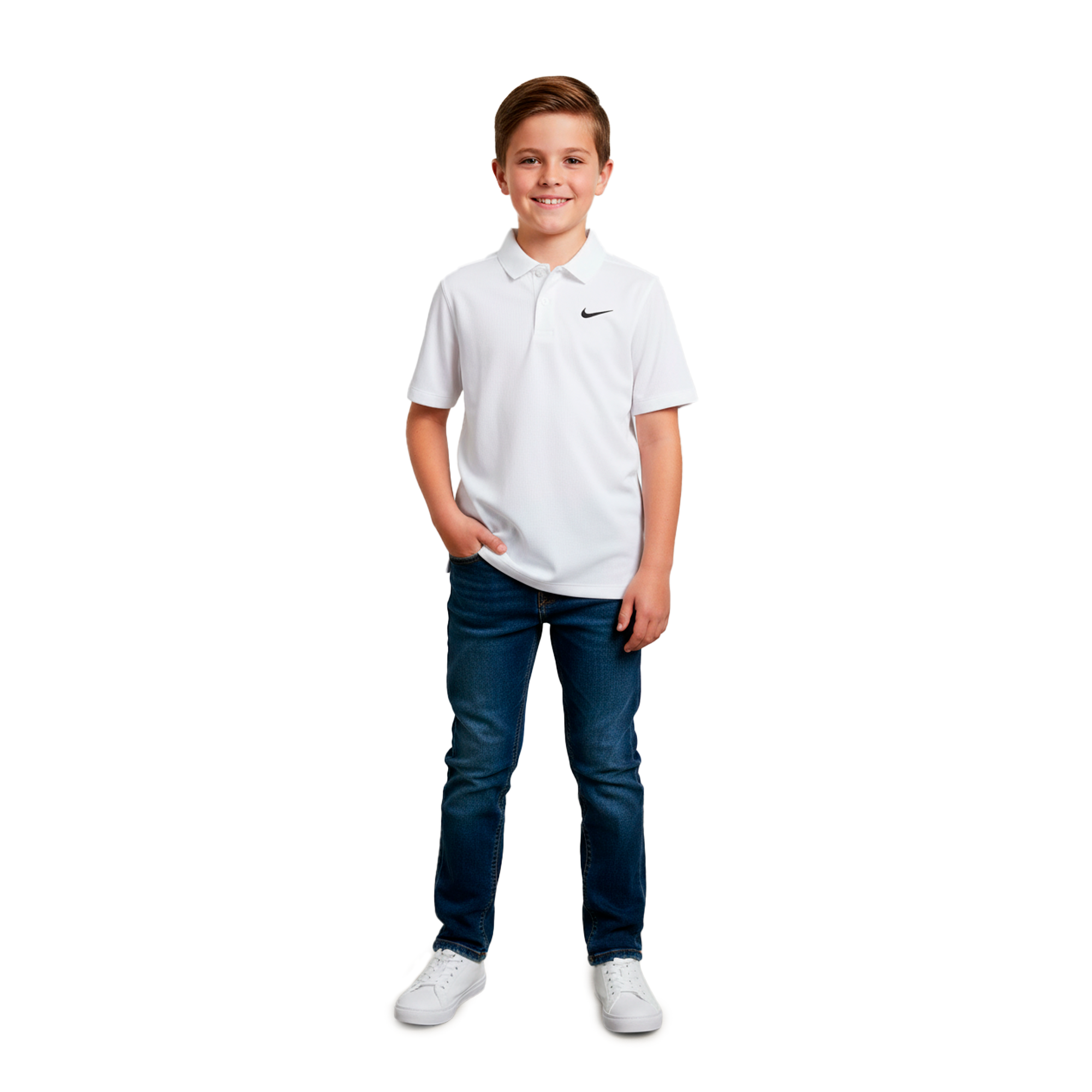 Camiseta Polo Nike Blanca | Niño | Talla US KL