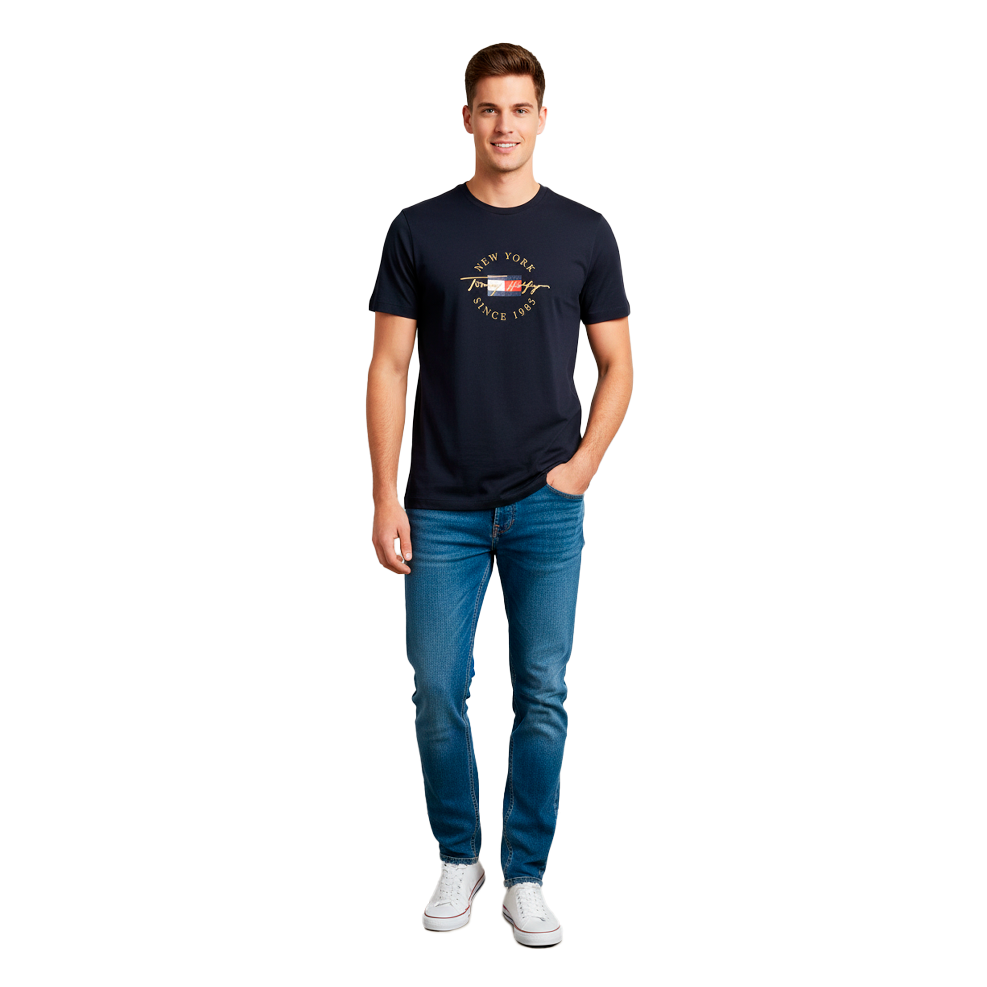 Camiseta Tommy Hilfiger New York Since 1985 Azul Marino | Caballero | Talla US (M)
