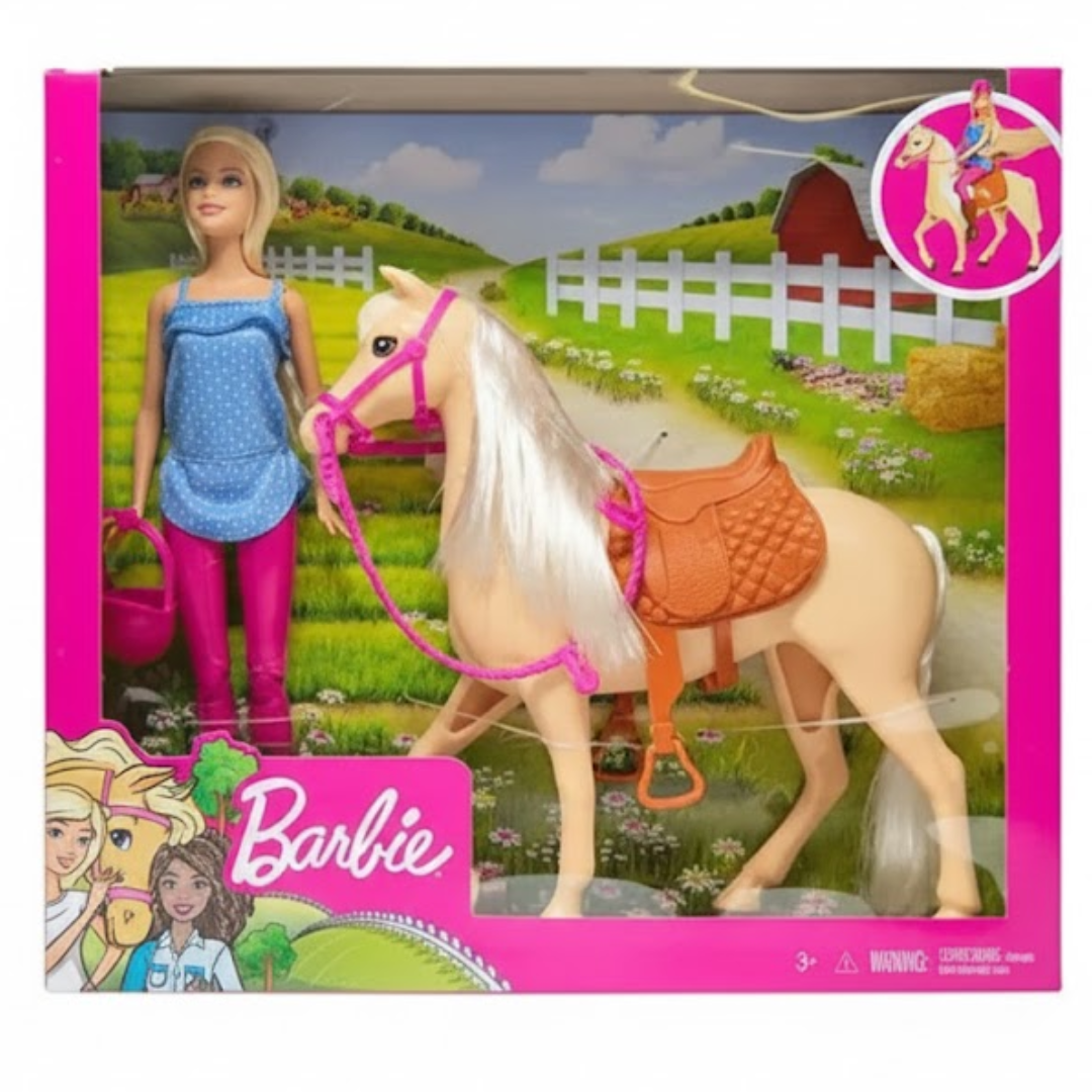 Muñeca Set Barbie con Caballo