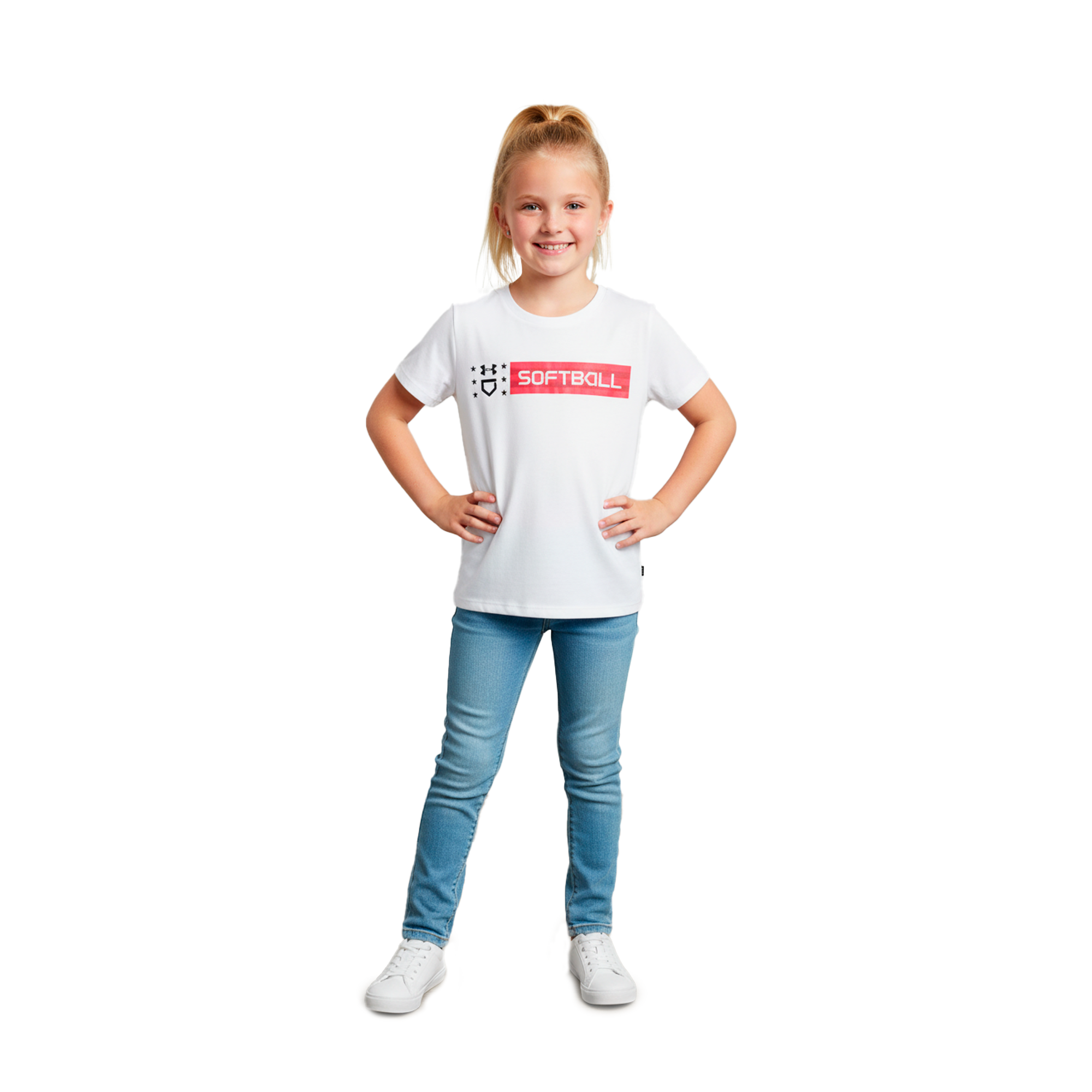 Camiseta Softbol Blanca | Infantil Unisex | Talla US YL