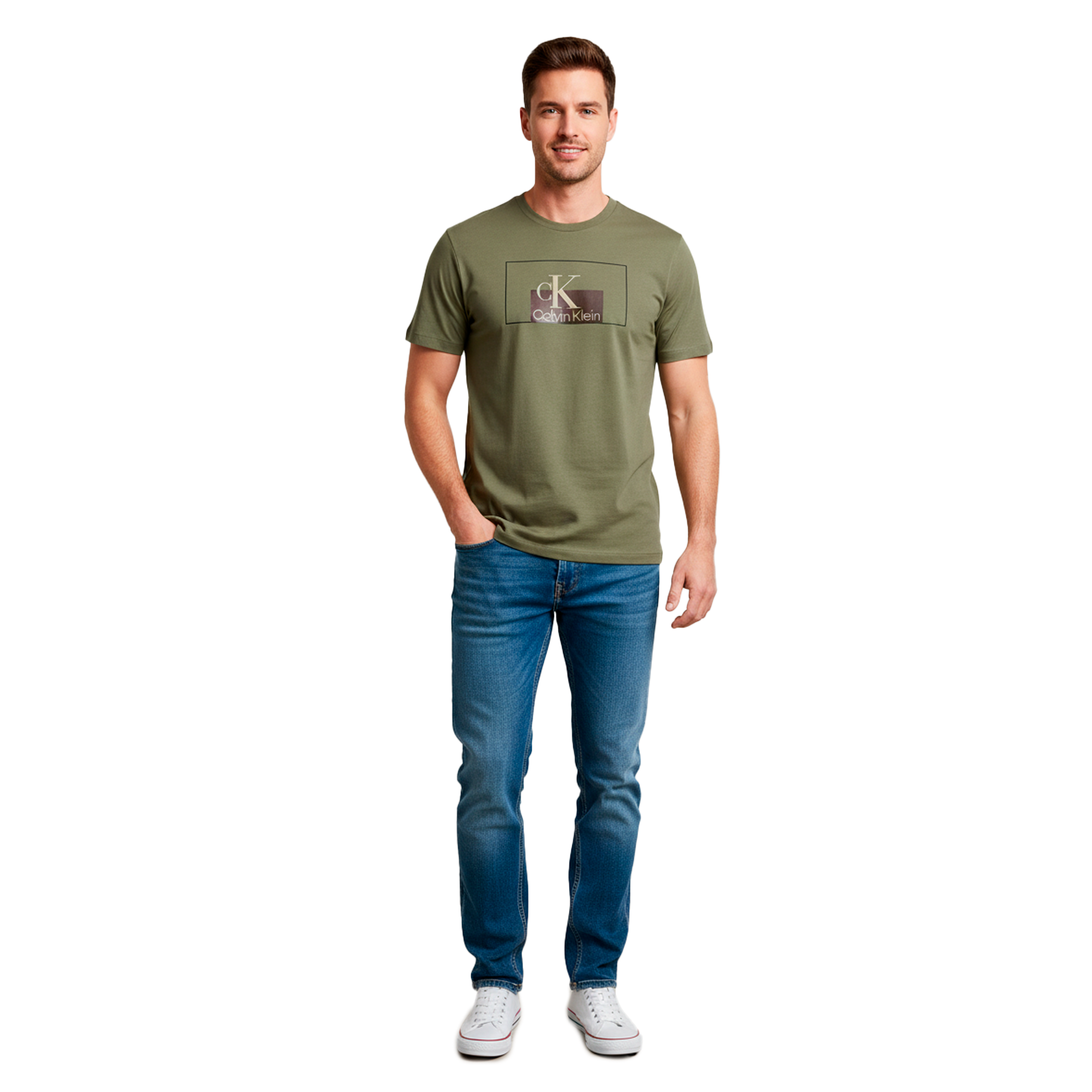 Camiseta Calvin Klein Verde | Caballero | Talla US (M)