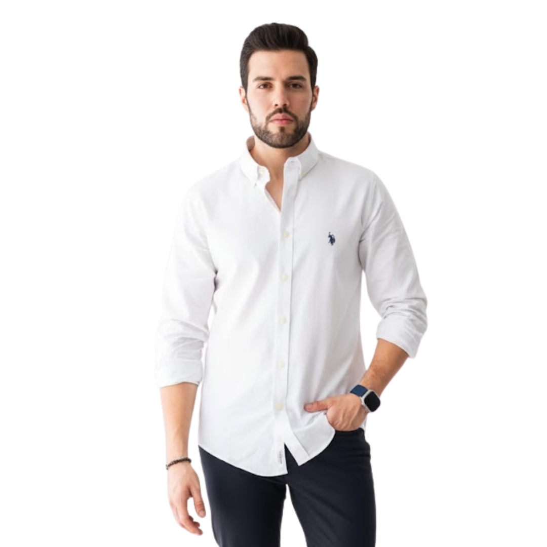 Camisa Manga Larga Polo Assn Blanca | Caballero | Talla US (M)