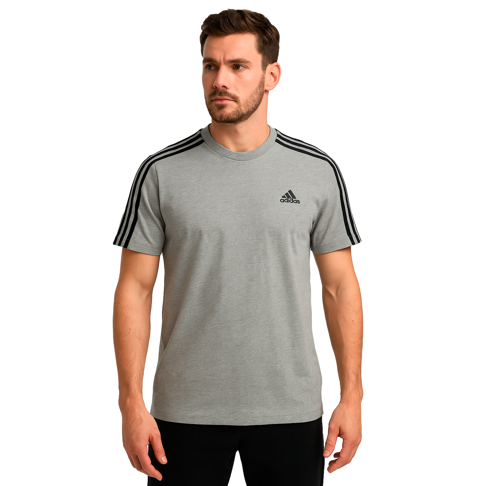 Camiseta Deportiva Adidas Gris | Caballero | Talla US (M)(XL)