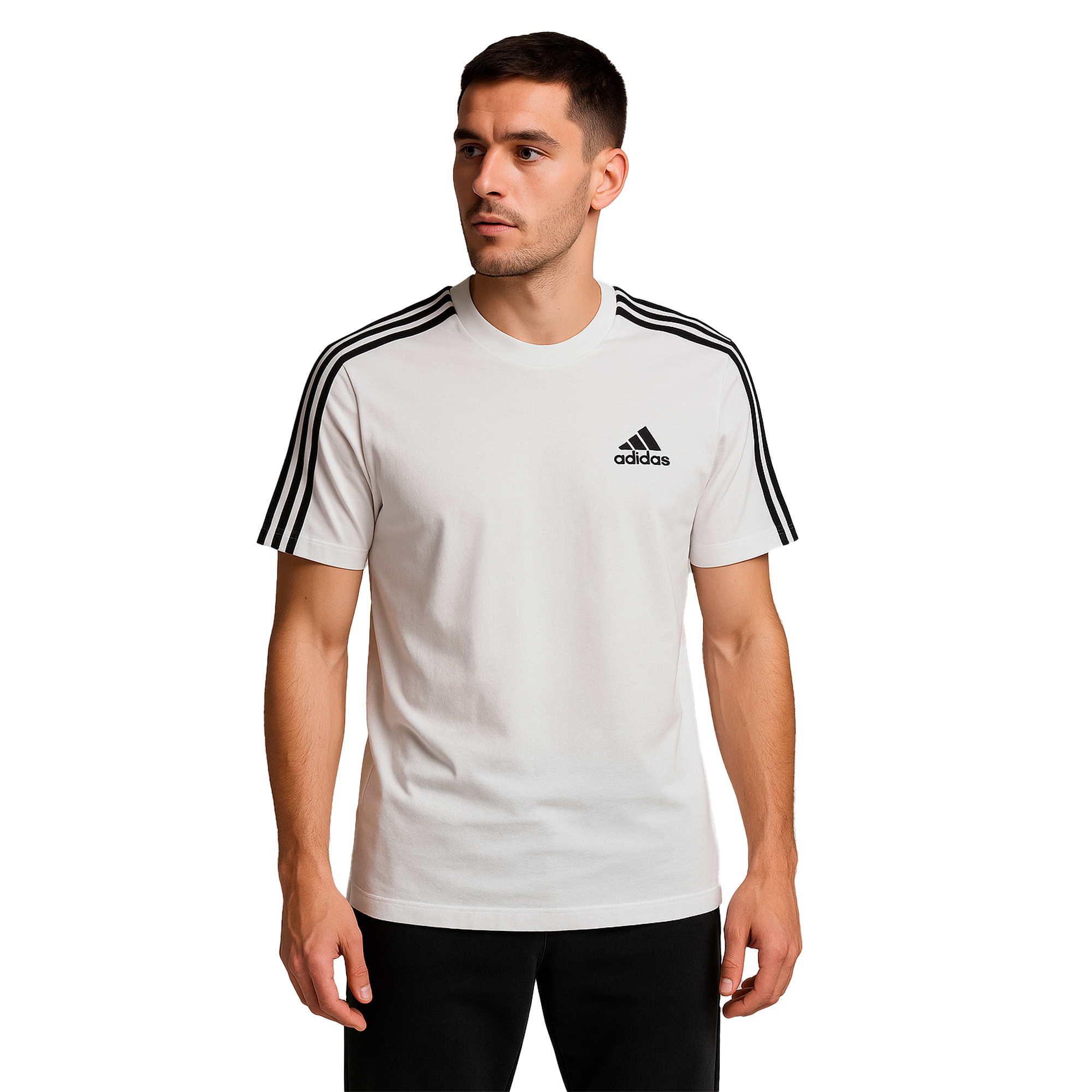 Camiseta Deportiva Adidas Blanca | Caballero | Talla US (M)(L)(XL)