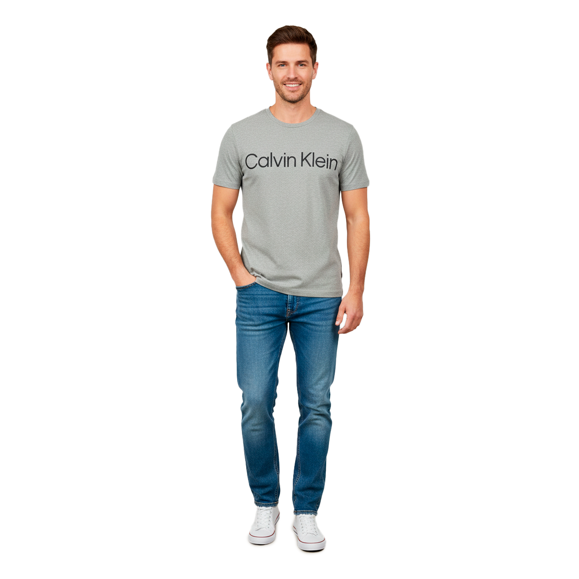 Camiseta Calvin Klein Gris | Caballero | Talla US (S)(M)(L)(XL)