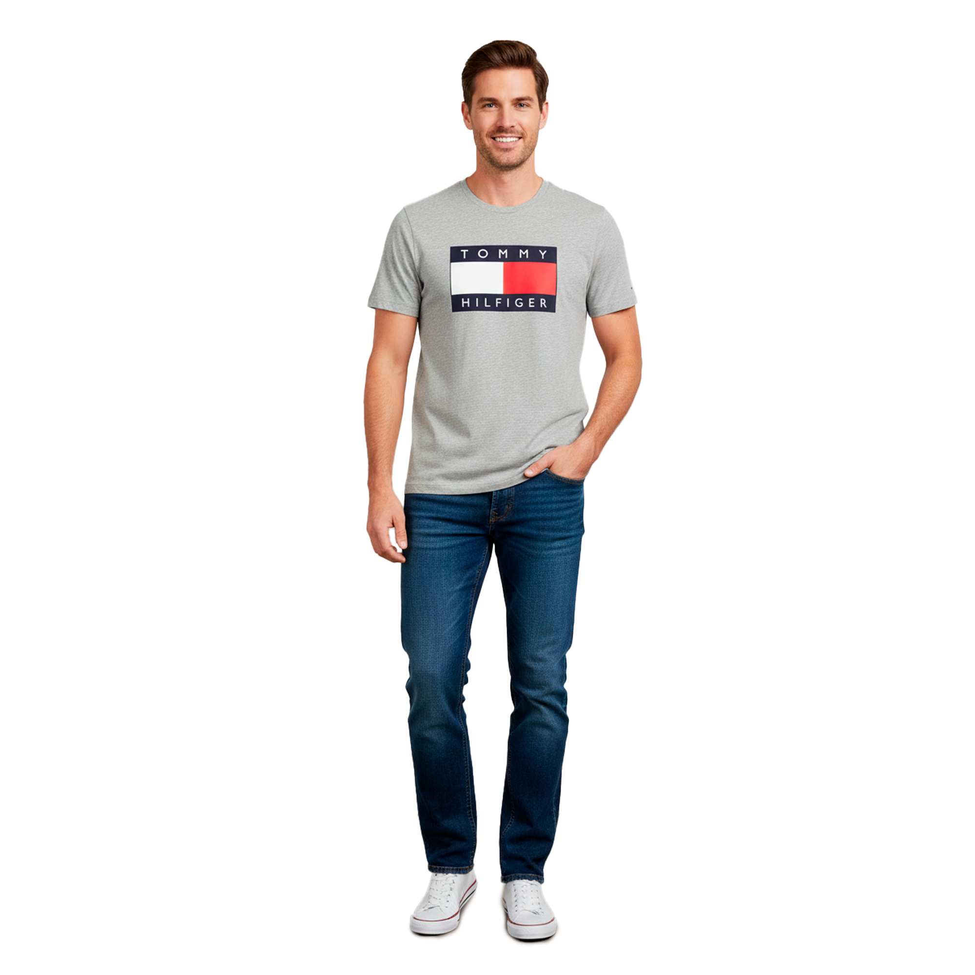 Camiseta Tommy Hilfiger Gris | Caballero | Talla US (L)